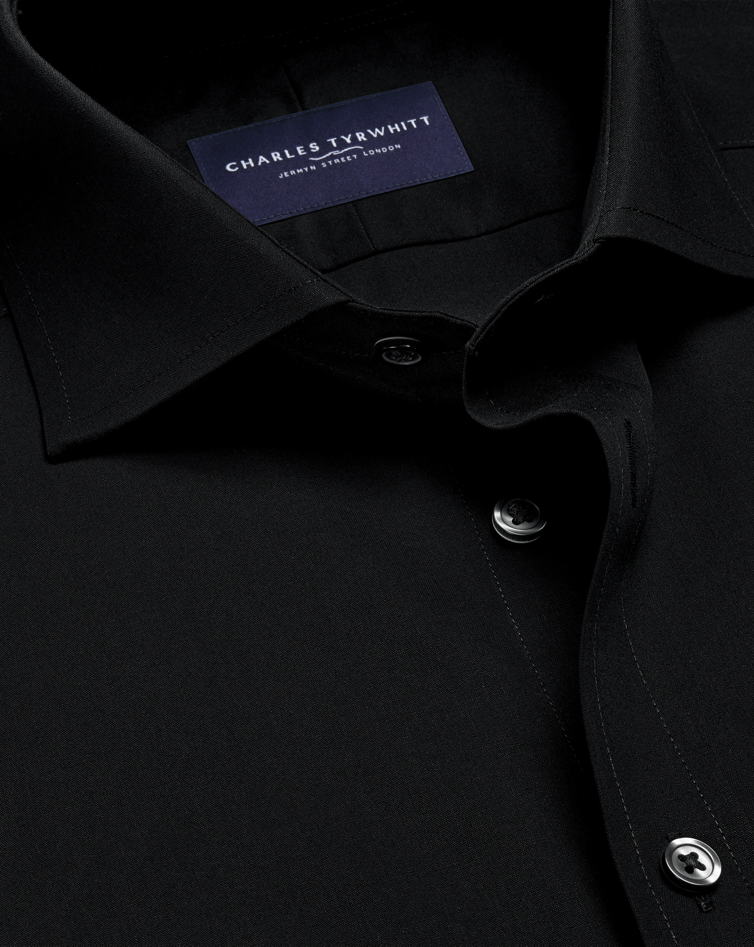 slim fit black dress shirt Kenneth Cole Men's Stretch Collar Non Iron Solid Dont be afraid to get moving  just like with our other dress shirts Men's Black Button Down &