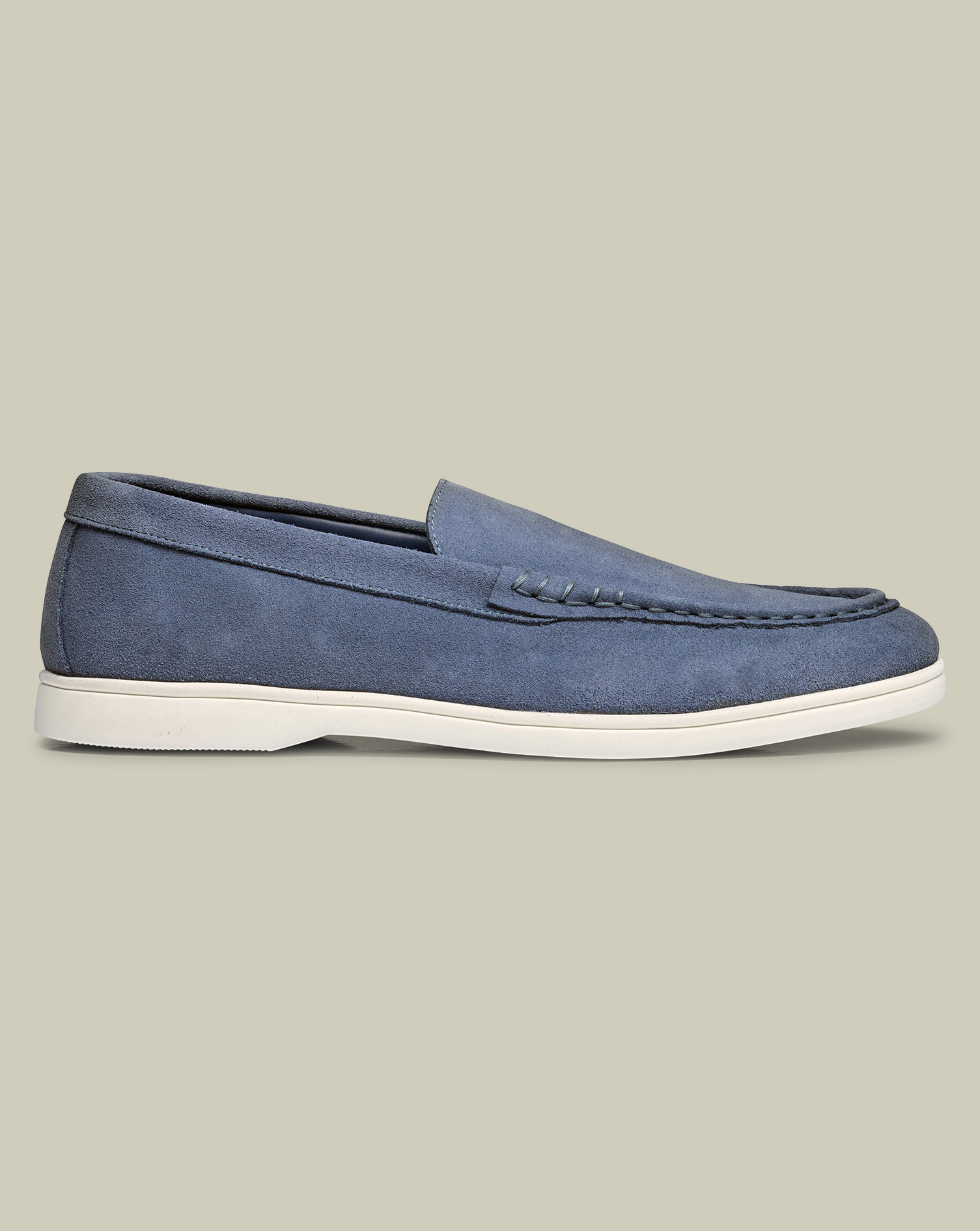 Men's Charles Tyrwhitt Suede Slip-On Loafers â Ocean Blue Size 13 Leather