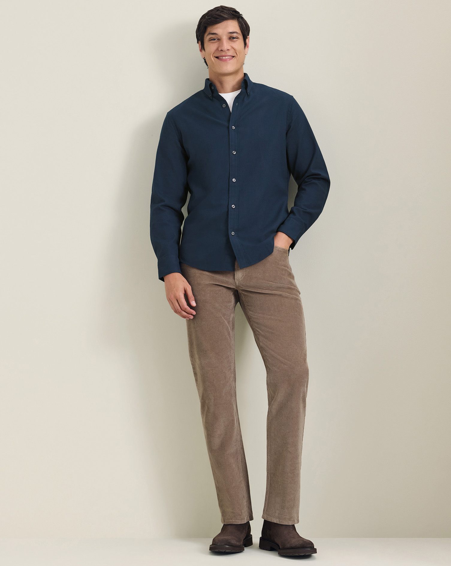 Corduroy 5 Pocket Trousers - Mocha, 36/32 by Charles Tyrwhitt