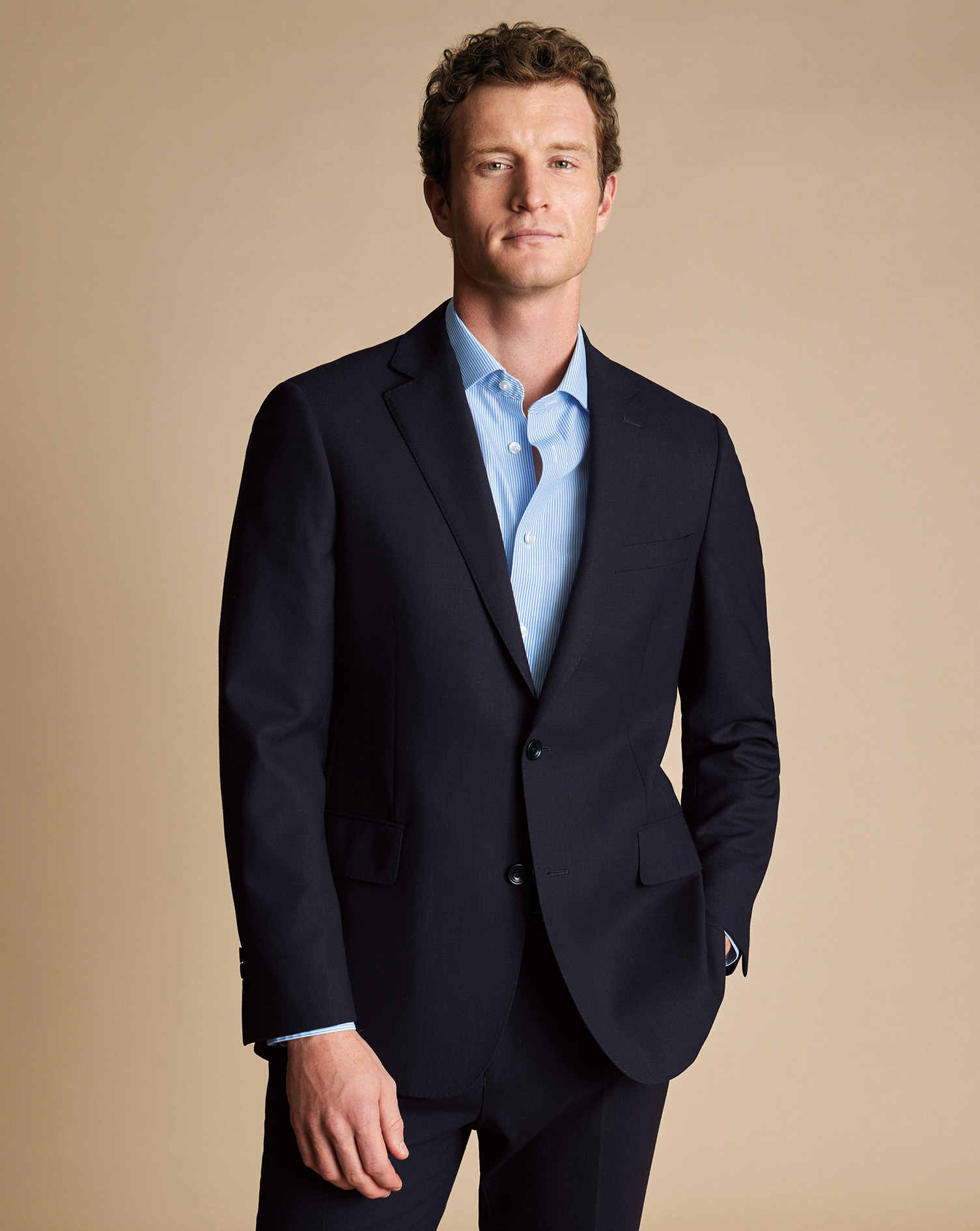 Men's Charles Tyrwhitt Ultimate Performance Suit na Jacket - Dark Navy Blue Size 44L Wool
