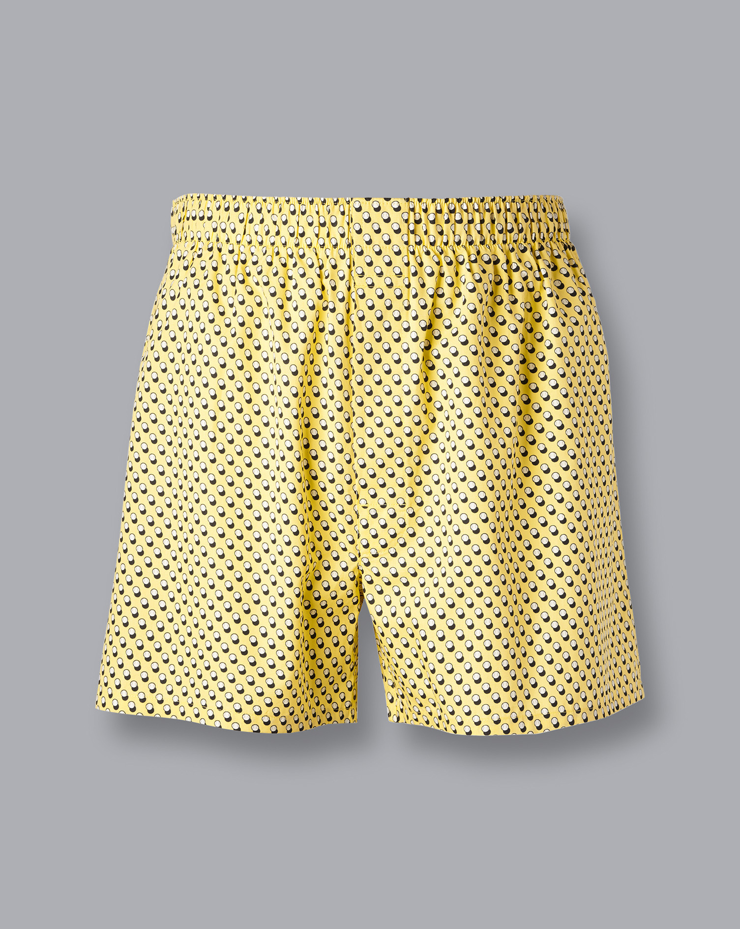 Men's Charles Tyrwhitt Tennis Ball Motif Woven Boxers - Lemon Yellow Size Large Cotton
