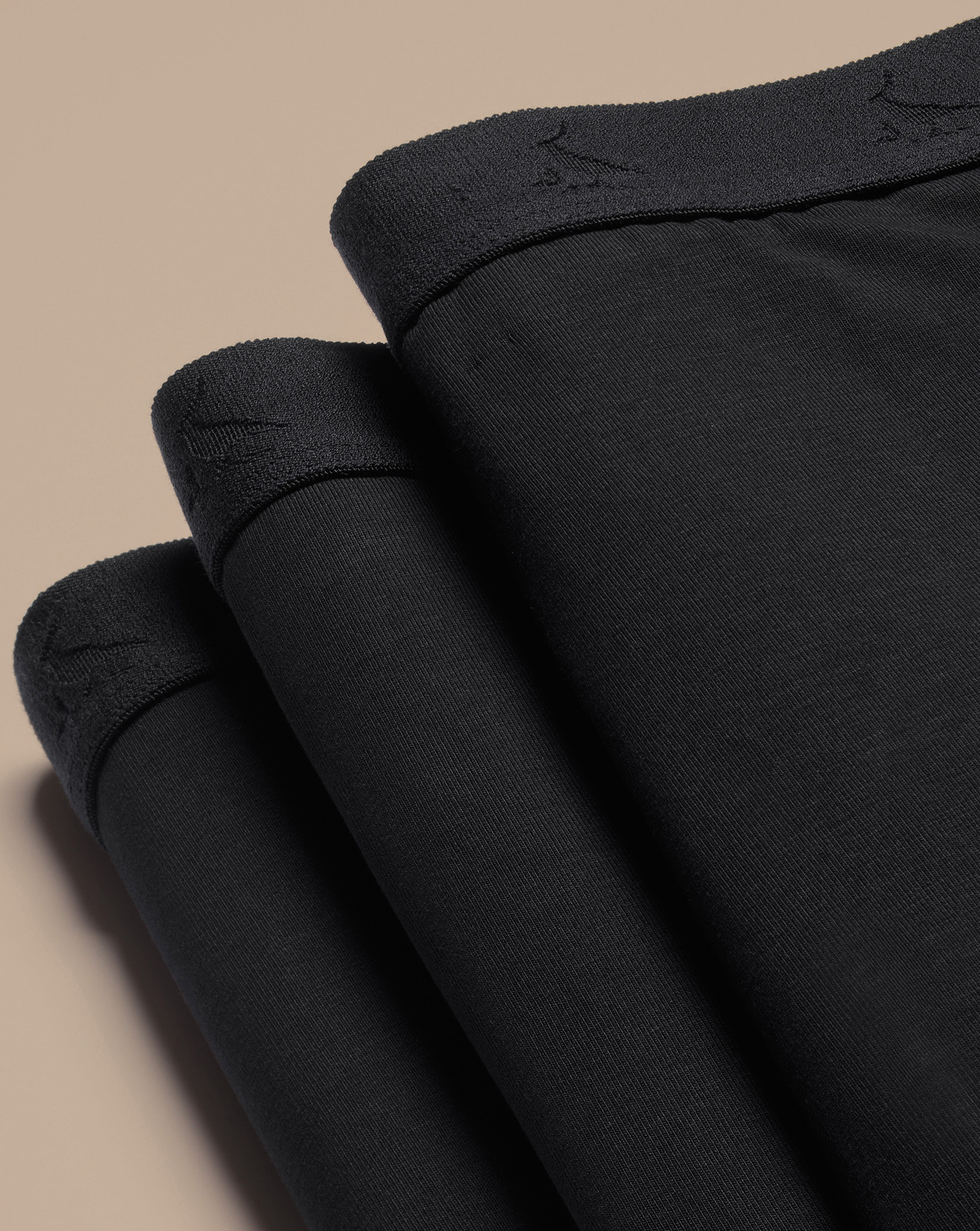 Charles Tyrwhitt 3 Pack Cotton Stretch Jersey Trunks In Black