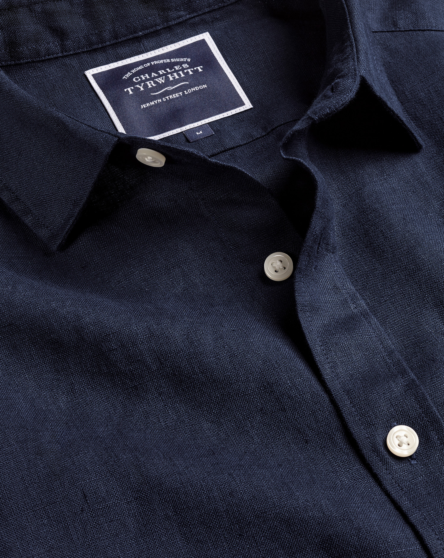 Men's Charles Tyrwhitt Pure Short Sleeve Casual Shirt - Navy Single Cuff Blue Size XXL Linen
