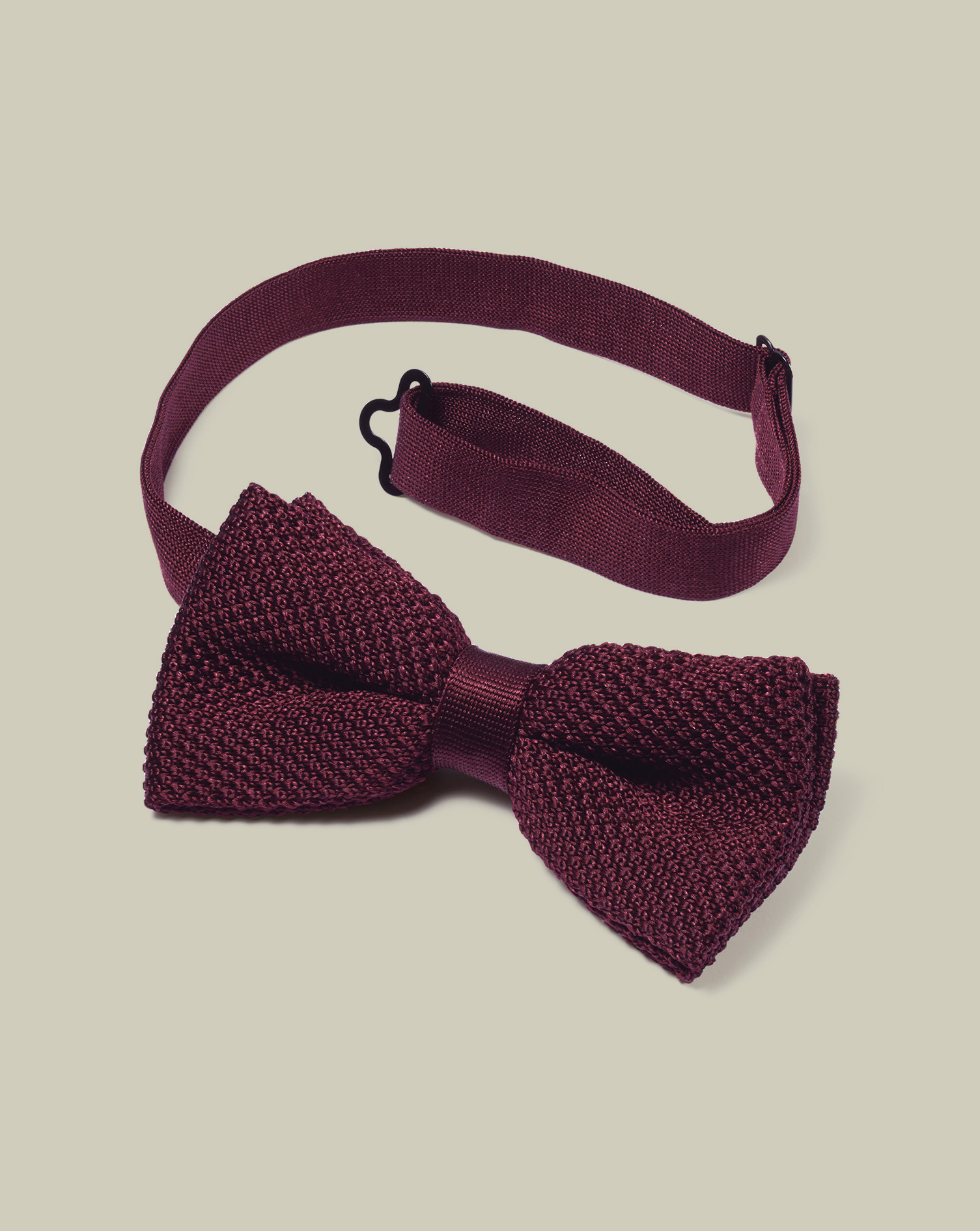 Men's Knitted Bow Tie - Burgundy by Charles Tyrwhitt