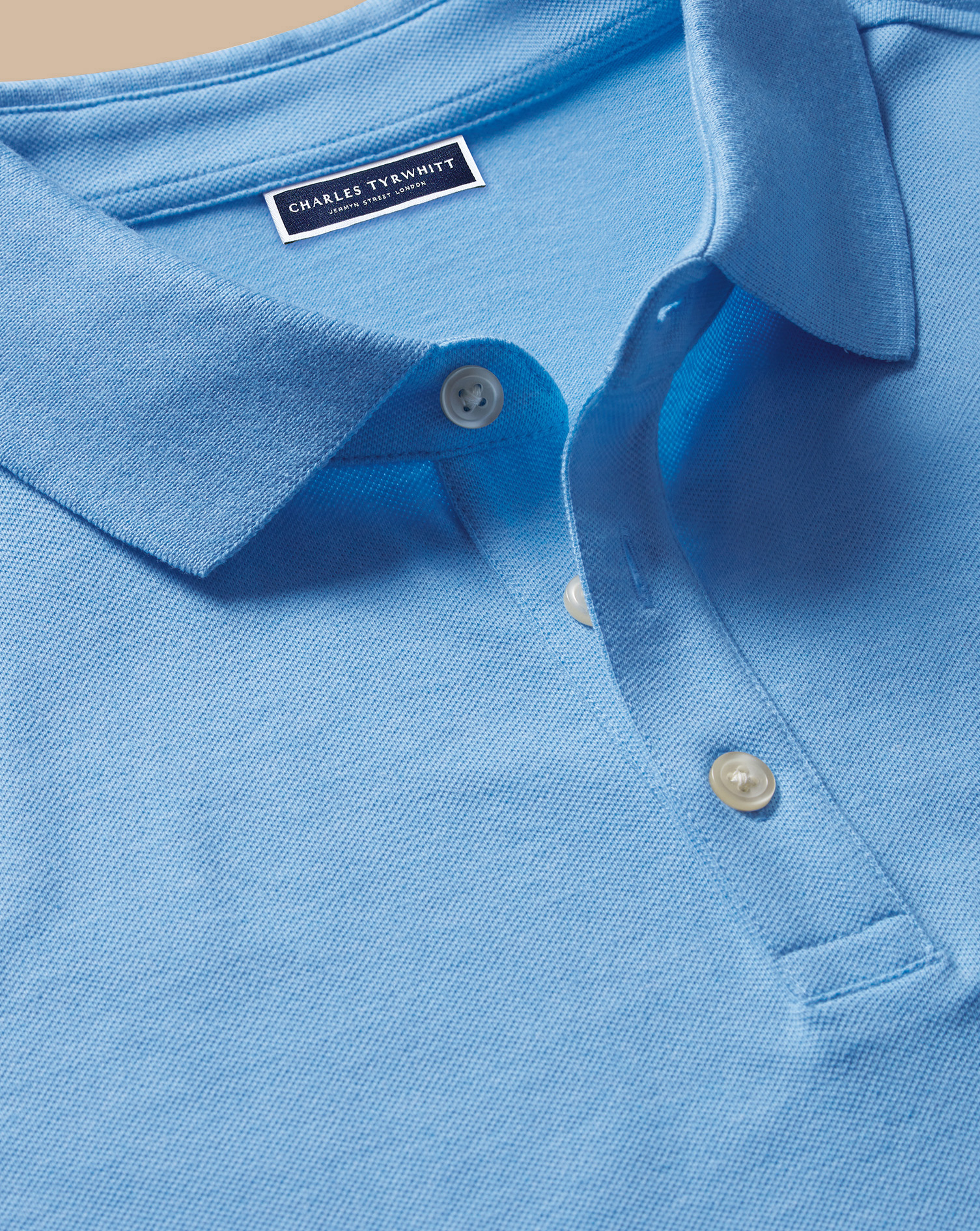 Charles Tyrwhitt Tyrwhitt Pique Cotton Polo Shirt In Blue