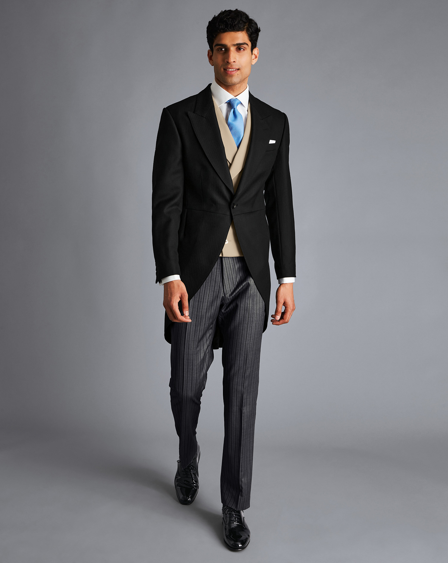 Men's Charles Tyrwhitt Morning Suit Tail Coat - Black Size 44R Wool
