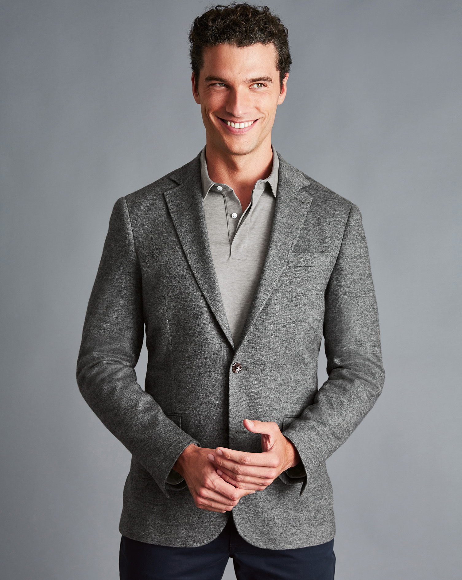 Texture Jacket - Grey Melange | Charles 