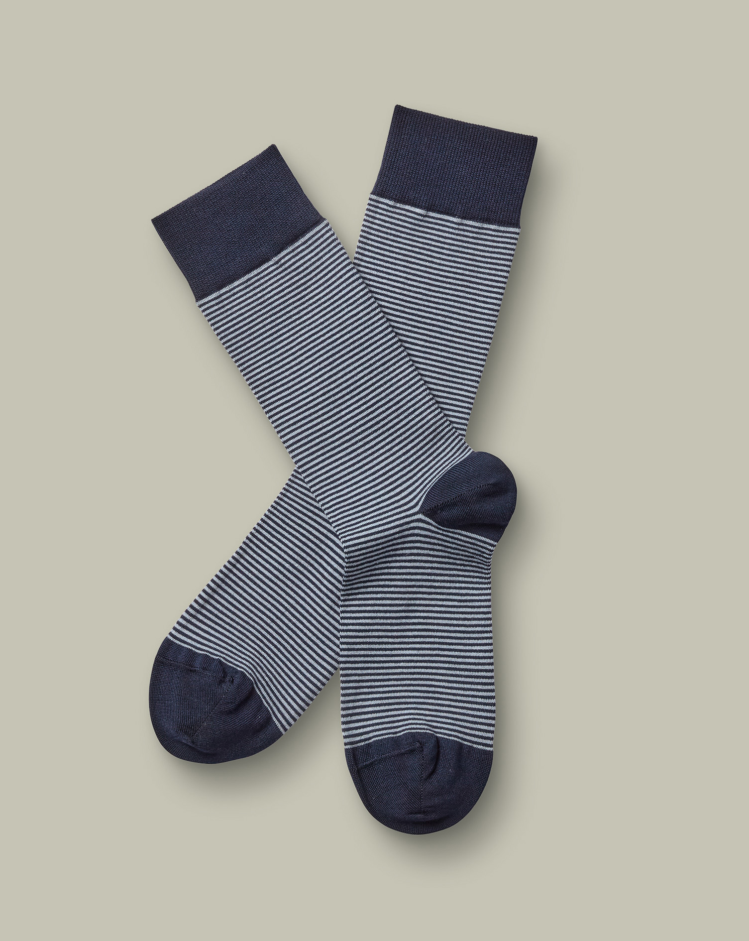 Stripe Socks – Navy & Grey