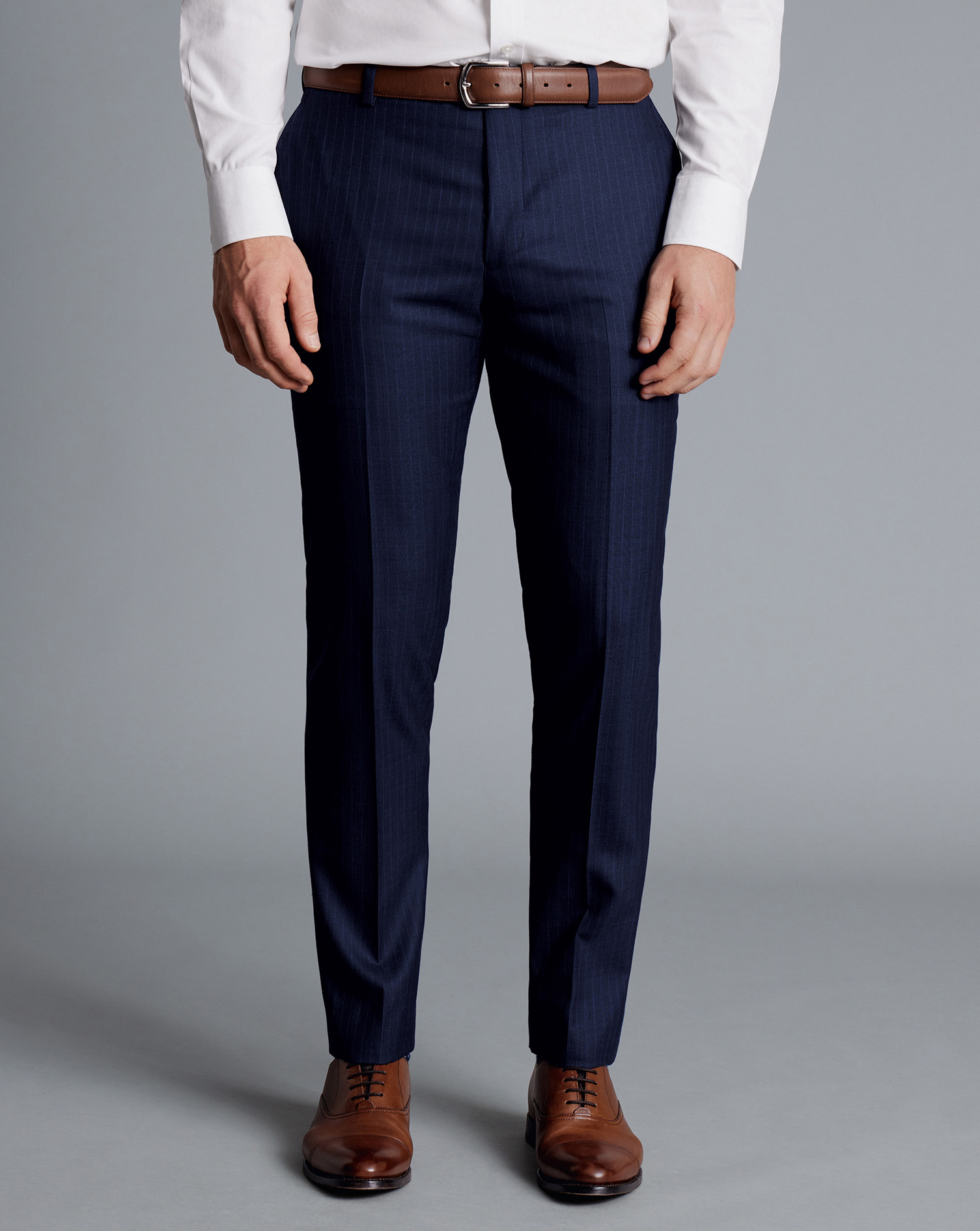 Charles Tyrwhitt Men's  Ultimate Performance Stripe Suit Trousers In Blue