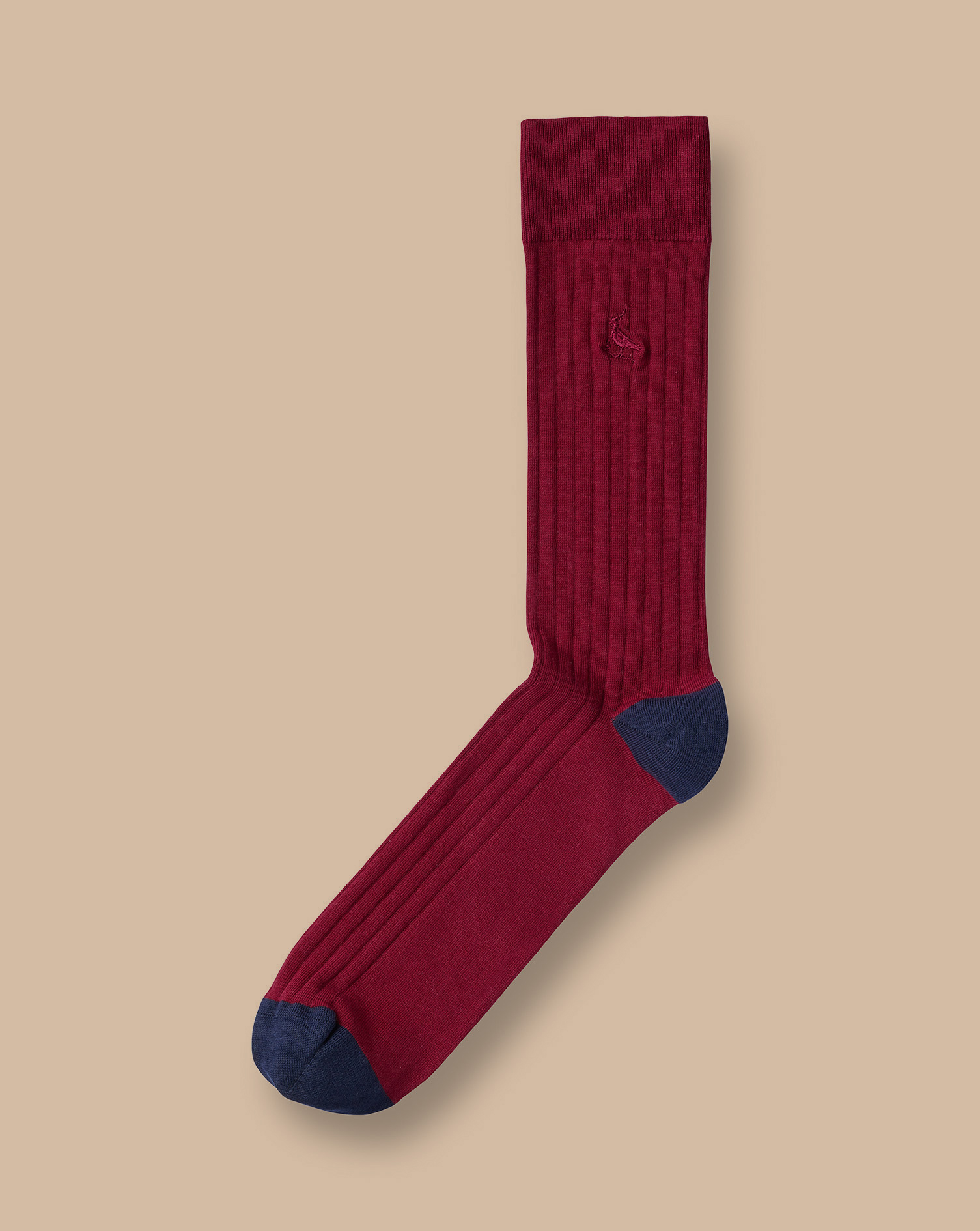 Charles Tyrwhitt Cotton Rib Socks In Red