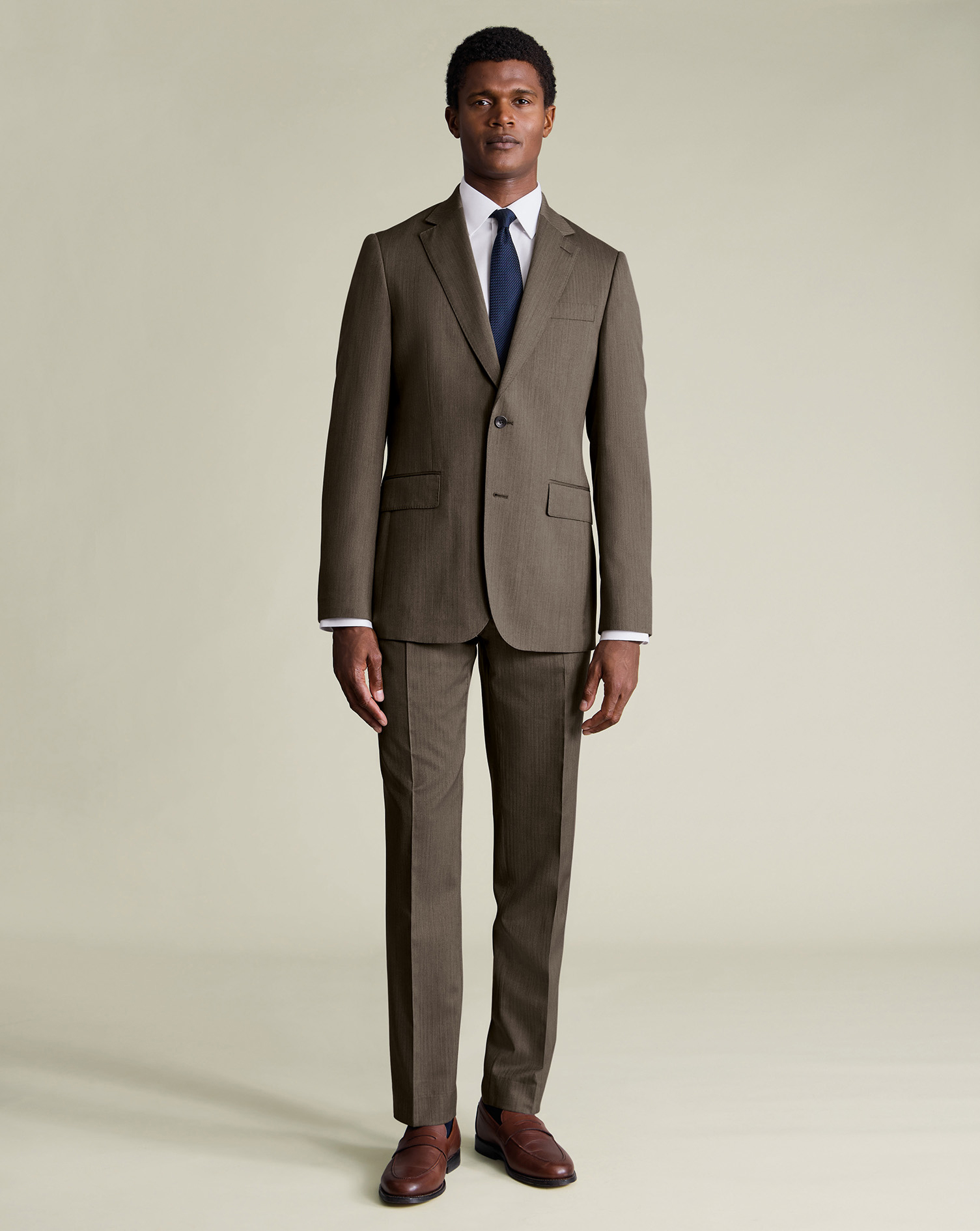Ultimate Performance Herringbone Suit – Mocha