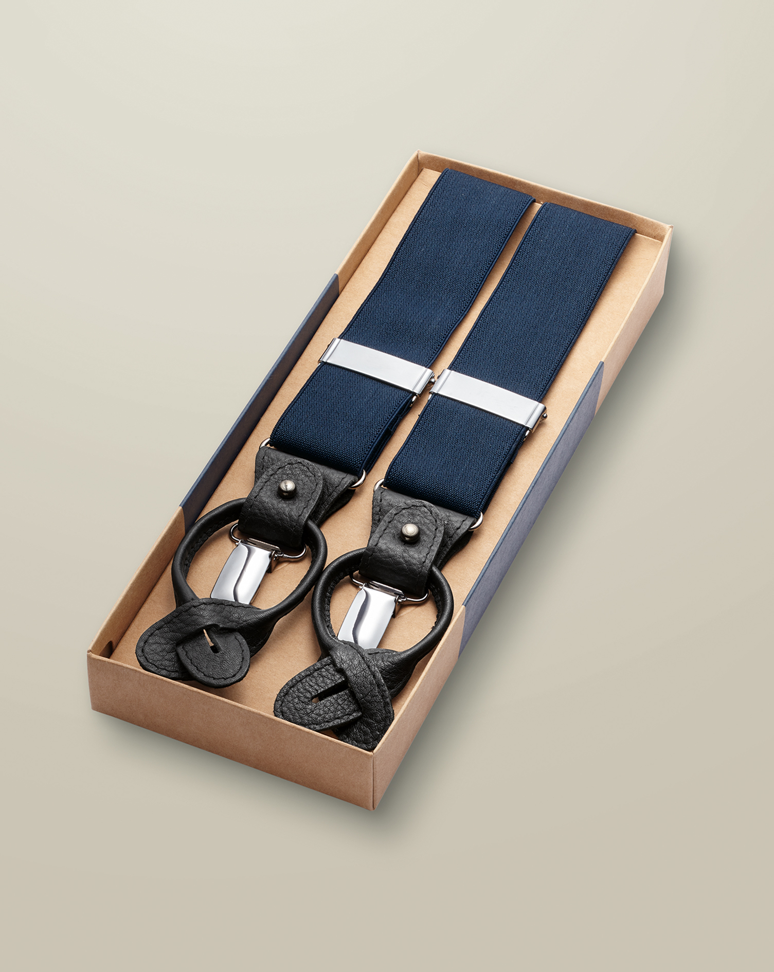 Combination Suspenders - Indigo Blue | Charles Tyrwhitt US