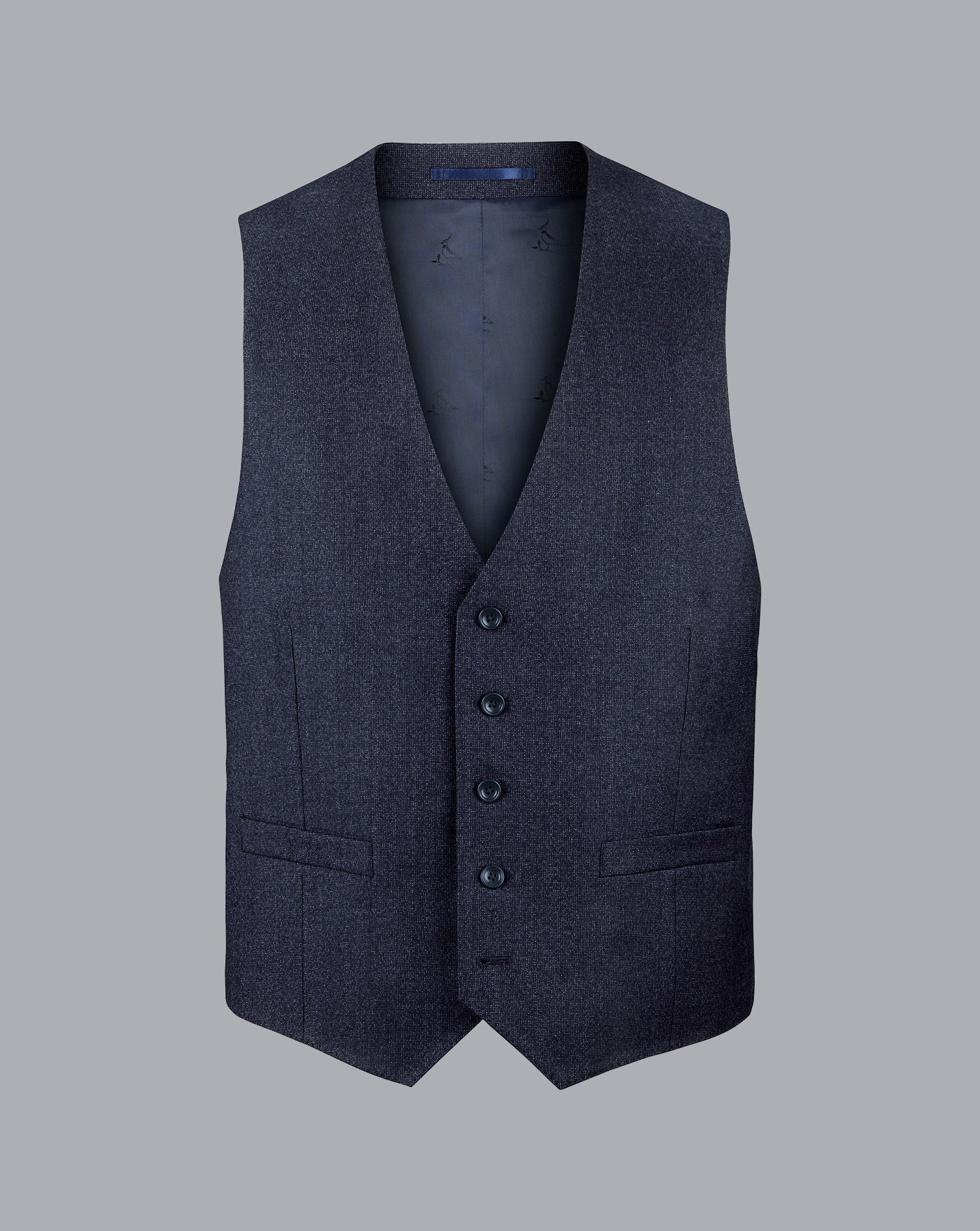 Charles Tyrwhitt Men's  Italian Pindot Suit Waistcoat In Blue