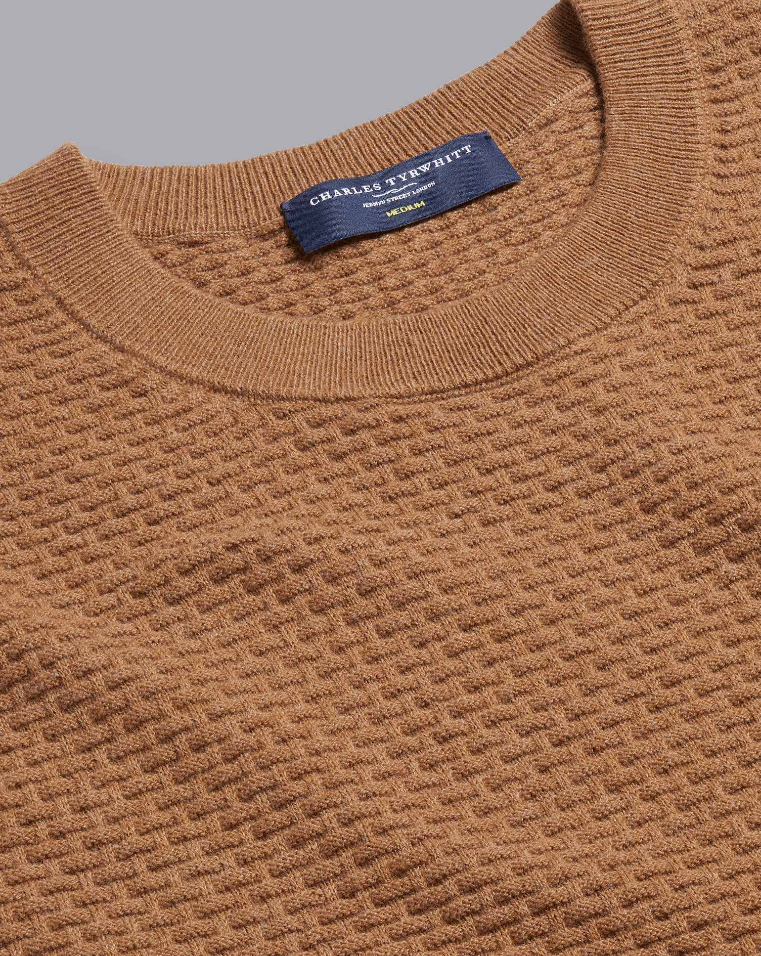 Pull Texturé En Coton Et Mérinos À Col Rond - par - Charles Tyrwhitt - Modalova