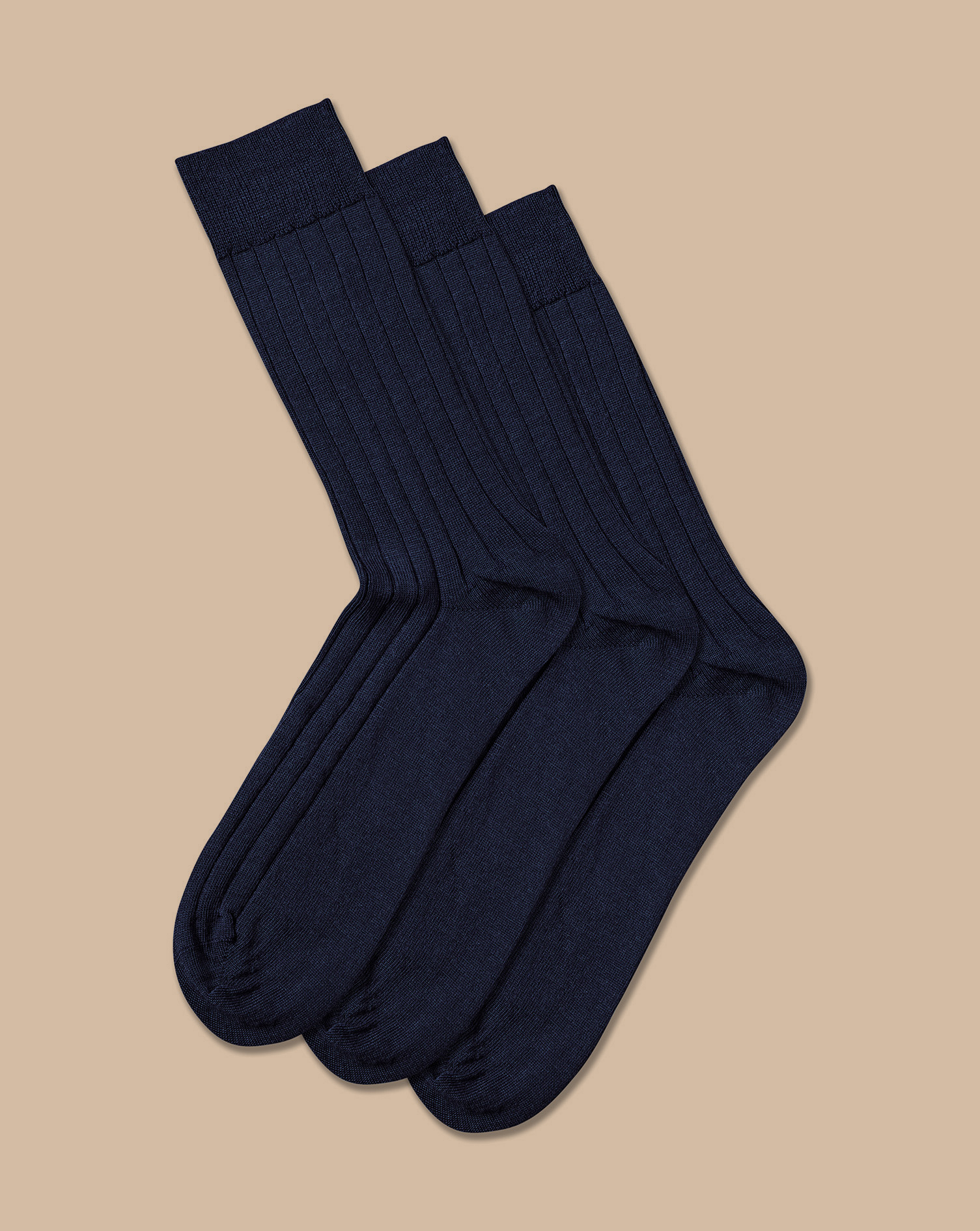 Men's Charles Tyrwhitt Merino Blend 3 Pack Socks - Denim Blue Size 6-10 Wool
