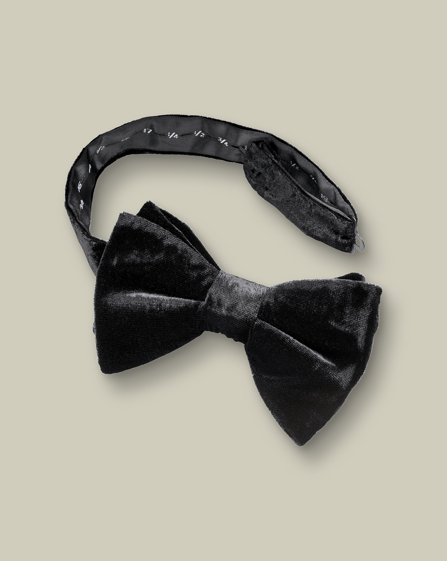 Men's Velvet Silk Bow Tie - Black by Charles Tyrwhitt