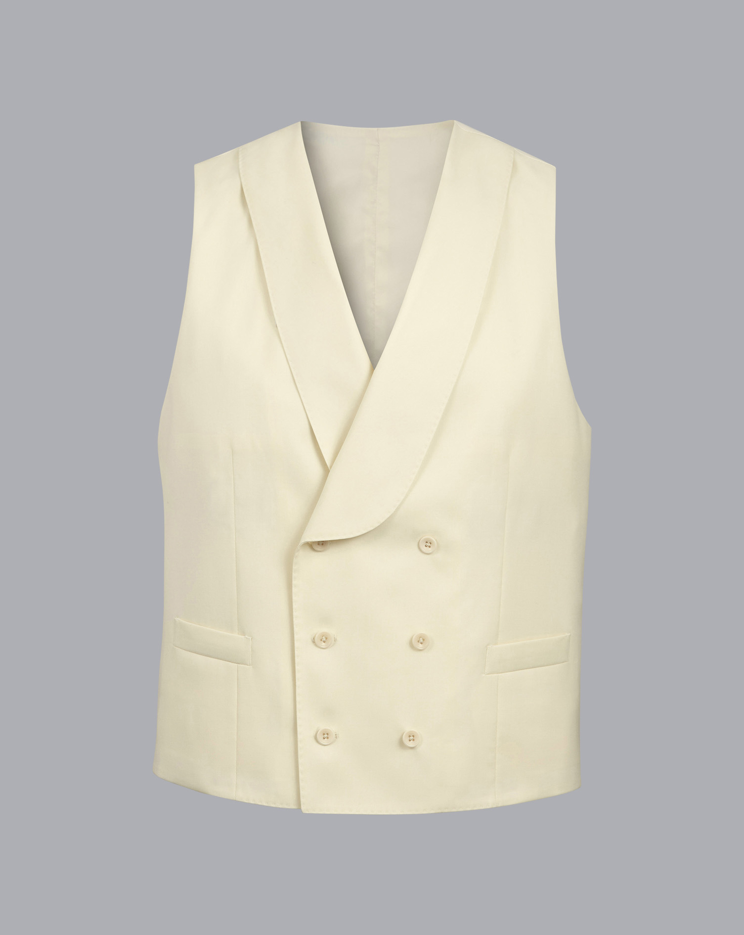 Men's Charles Tyrwhitt Morning Suit Waistcoat - Ivory Neutral Size w38 Wool
