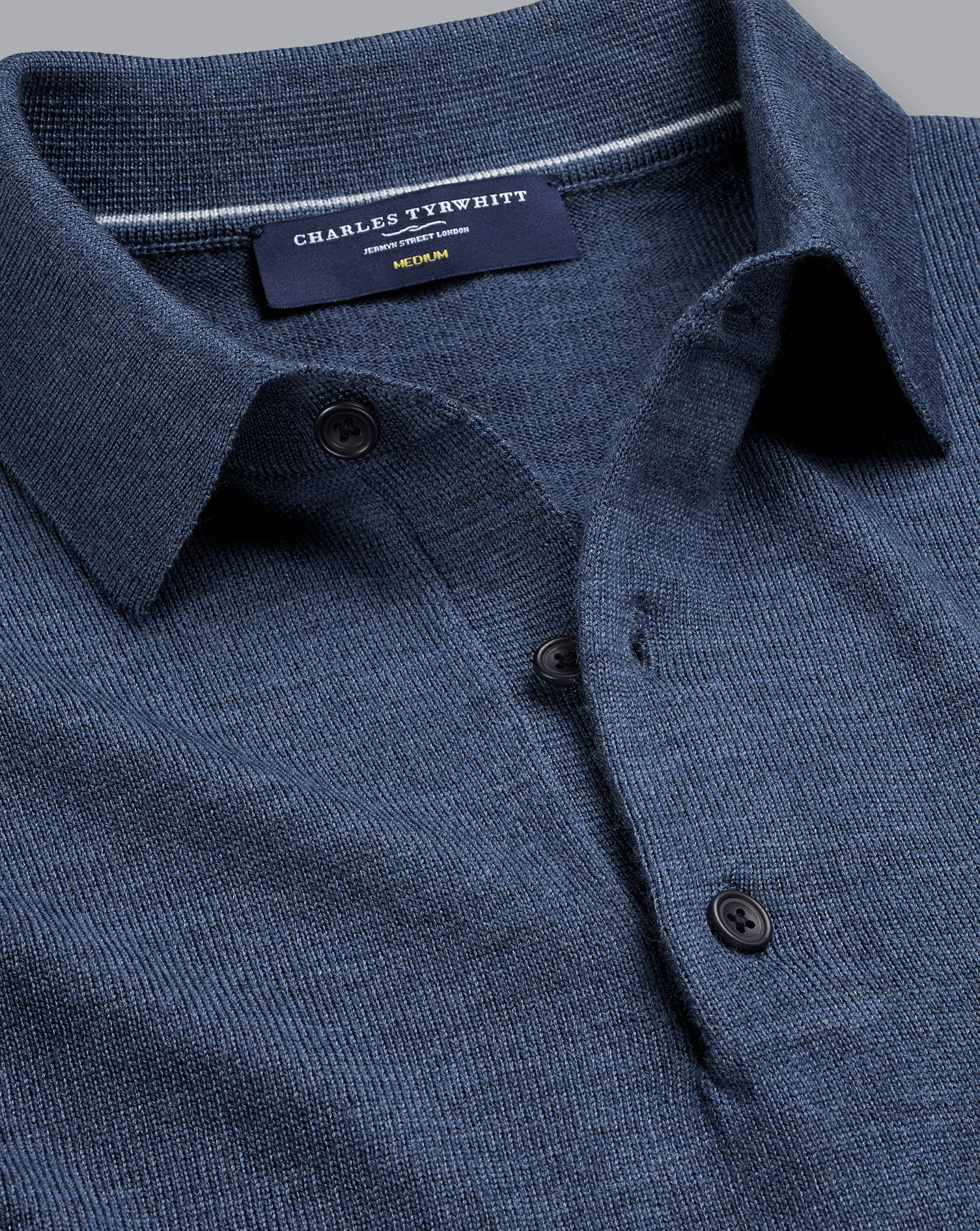 Charles Tyrwhitt Merino Polo Shirt Sweater In Blue