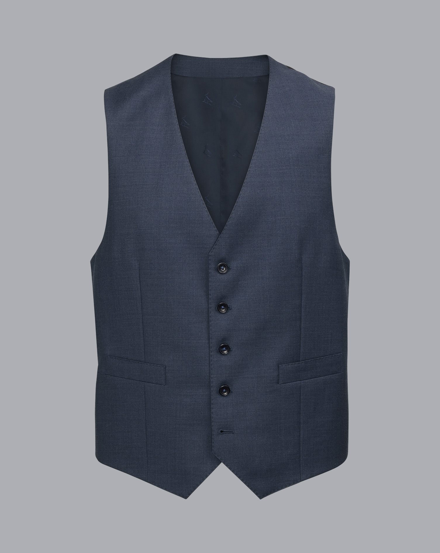 Men's Charles Tyrwhitt Italian Suit Waistcoat - Steel Blue Size w42 Wool
