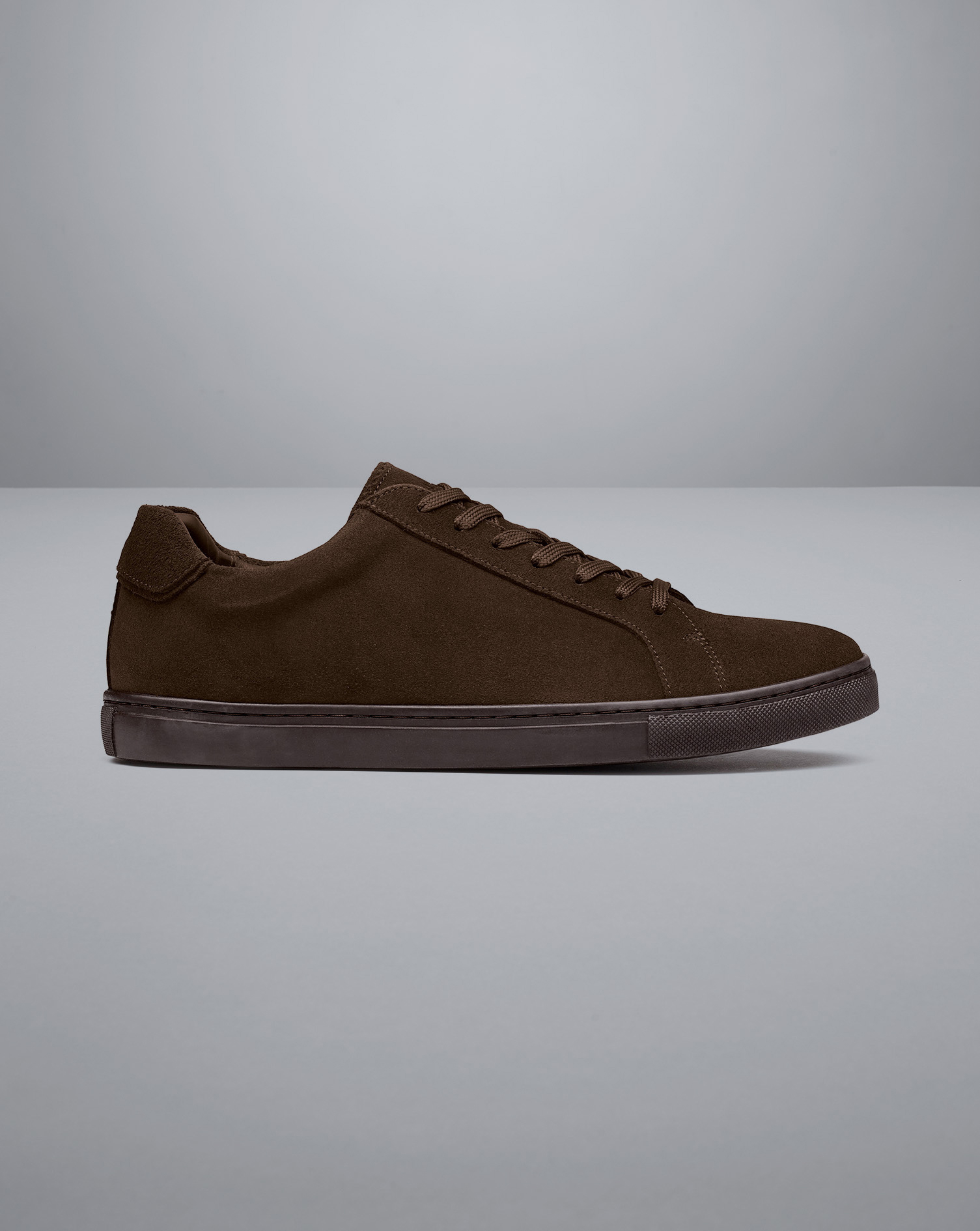 Men's Suede Trainers - Chocolate Brown, 9 R by Charles Tyrwhitt