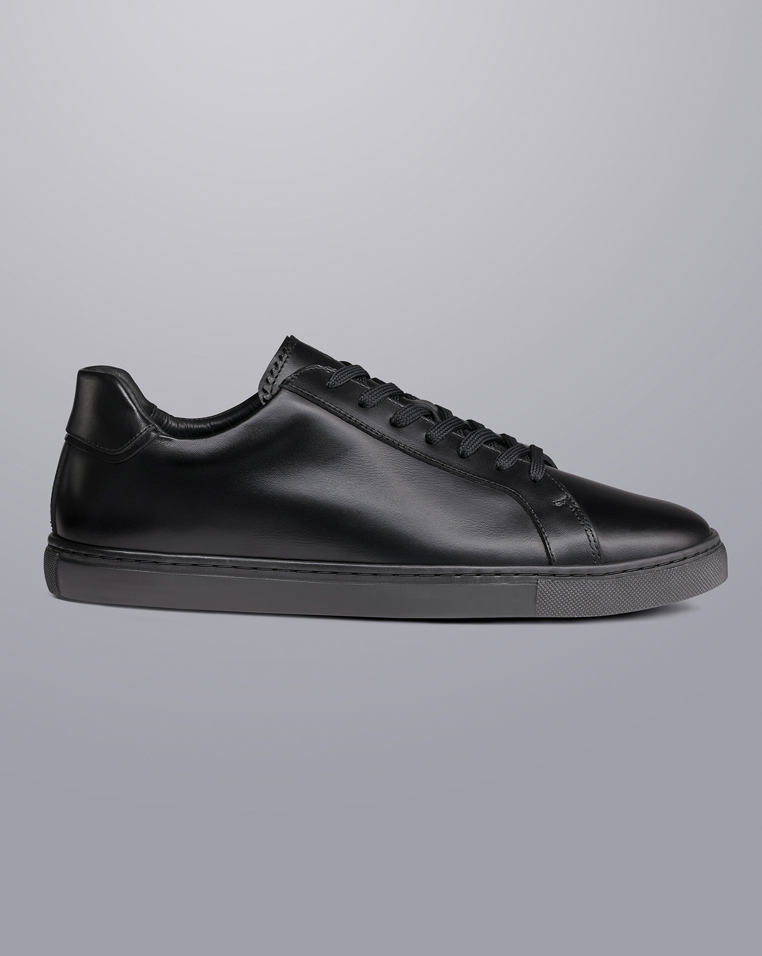Men's Charles Tyrwhitt Leather Trainers - All Black Size 13
