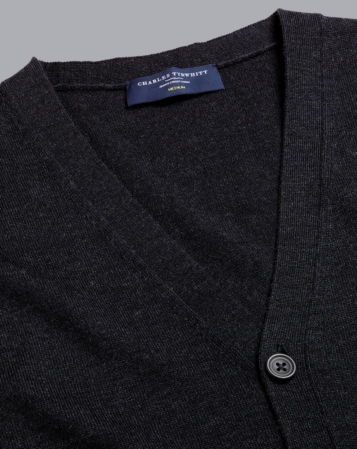 Charles Tyrwhitt Merino Cardigan In Grey