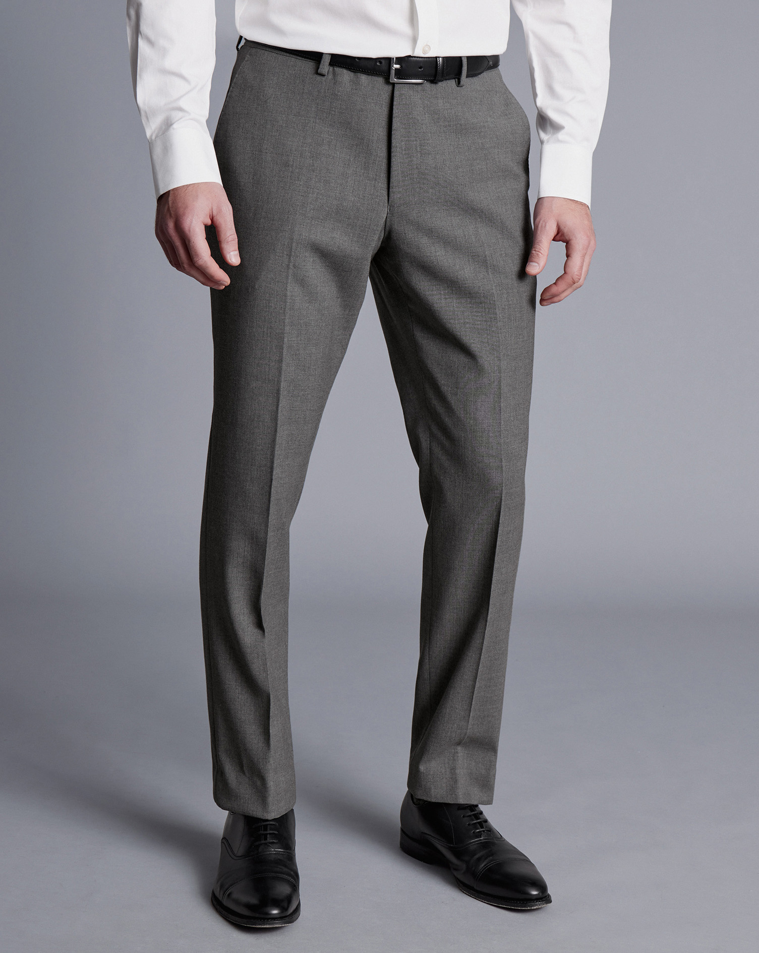 Men's Charles Tyrwhitt Ultimate Performance Suit Trousers - Light Grey Size 40/38 Wool
