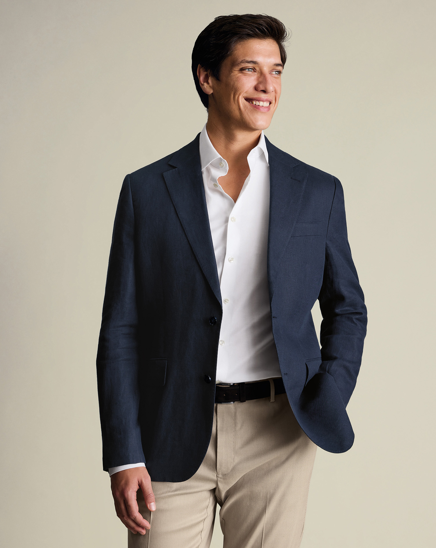 Men's Charles Tyrwhitt Pure na Jacket â Navy - Blue Size 36S Linen