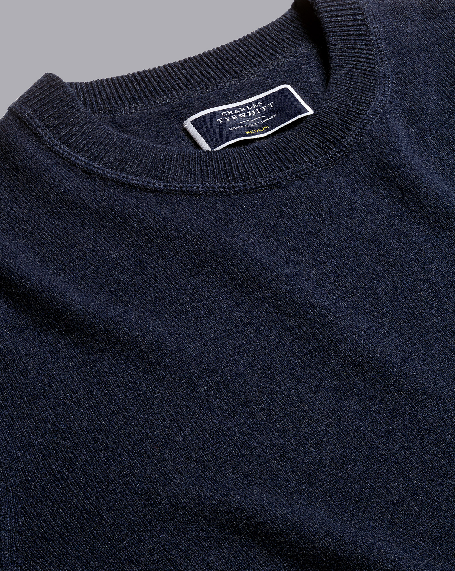 Charles Tyrwhitt Merino Cashmere Crew Neck Sweater In Blue