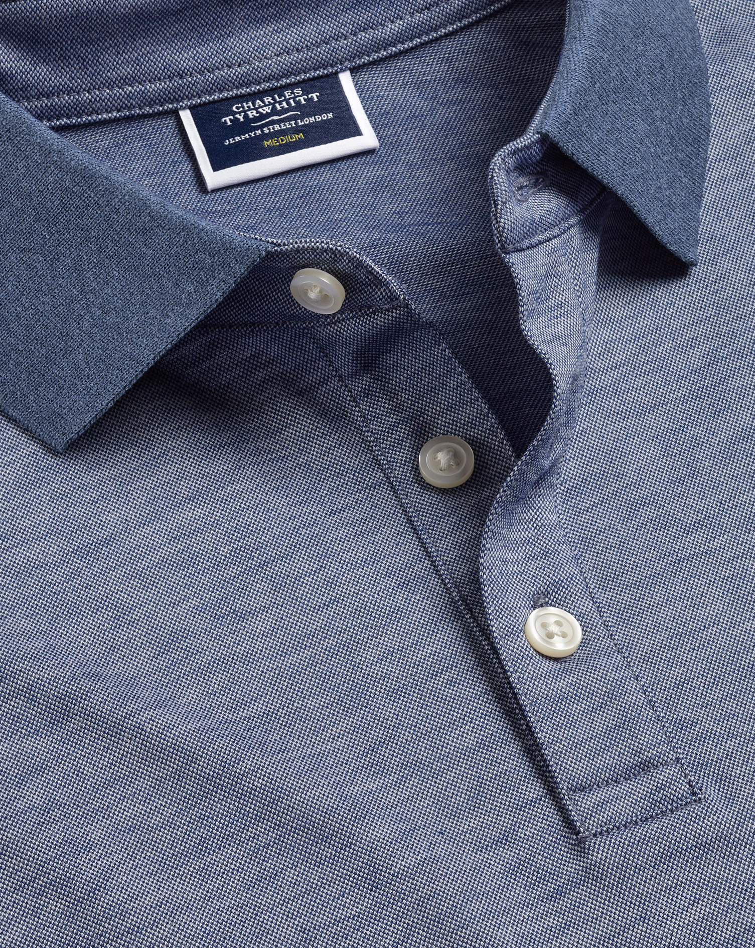 Charles Tyrwhitt Men's  Birdseye Pique Polo Shirt In Blue