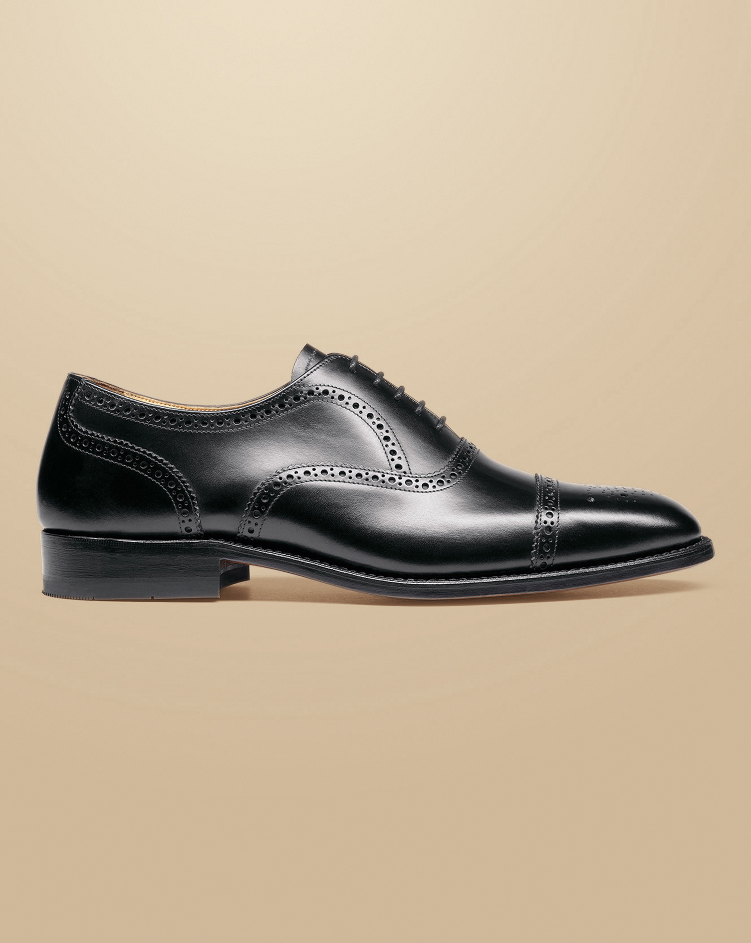 Charles Tyrwhitt Leather Oxford Brogue Shoes In Black