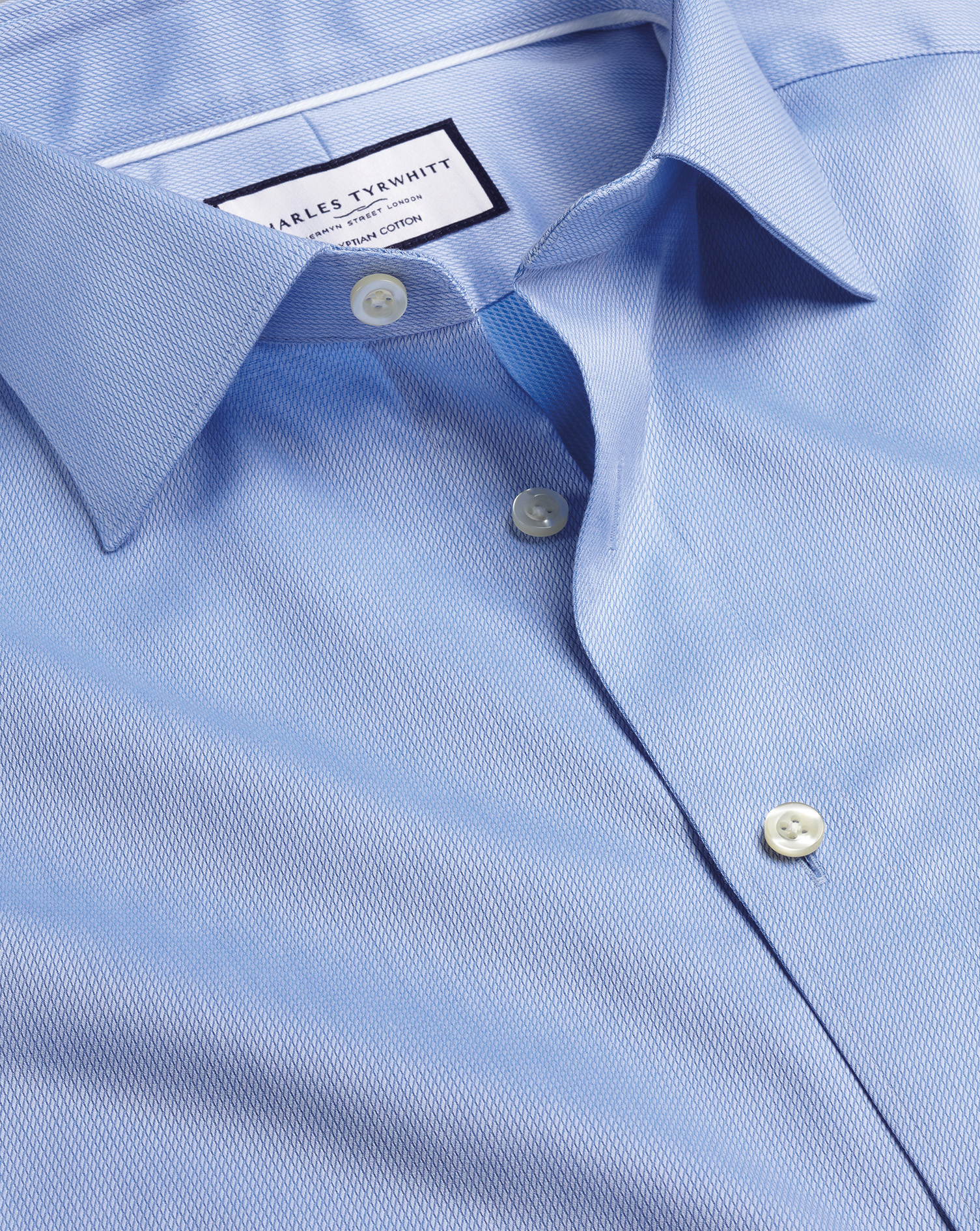 Men's Charles Tyrwhitt Semi-Cutaway Collar Egyptian Windsor Weave Dress Shirt - Cornflower Blue Sing