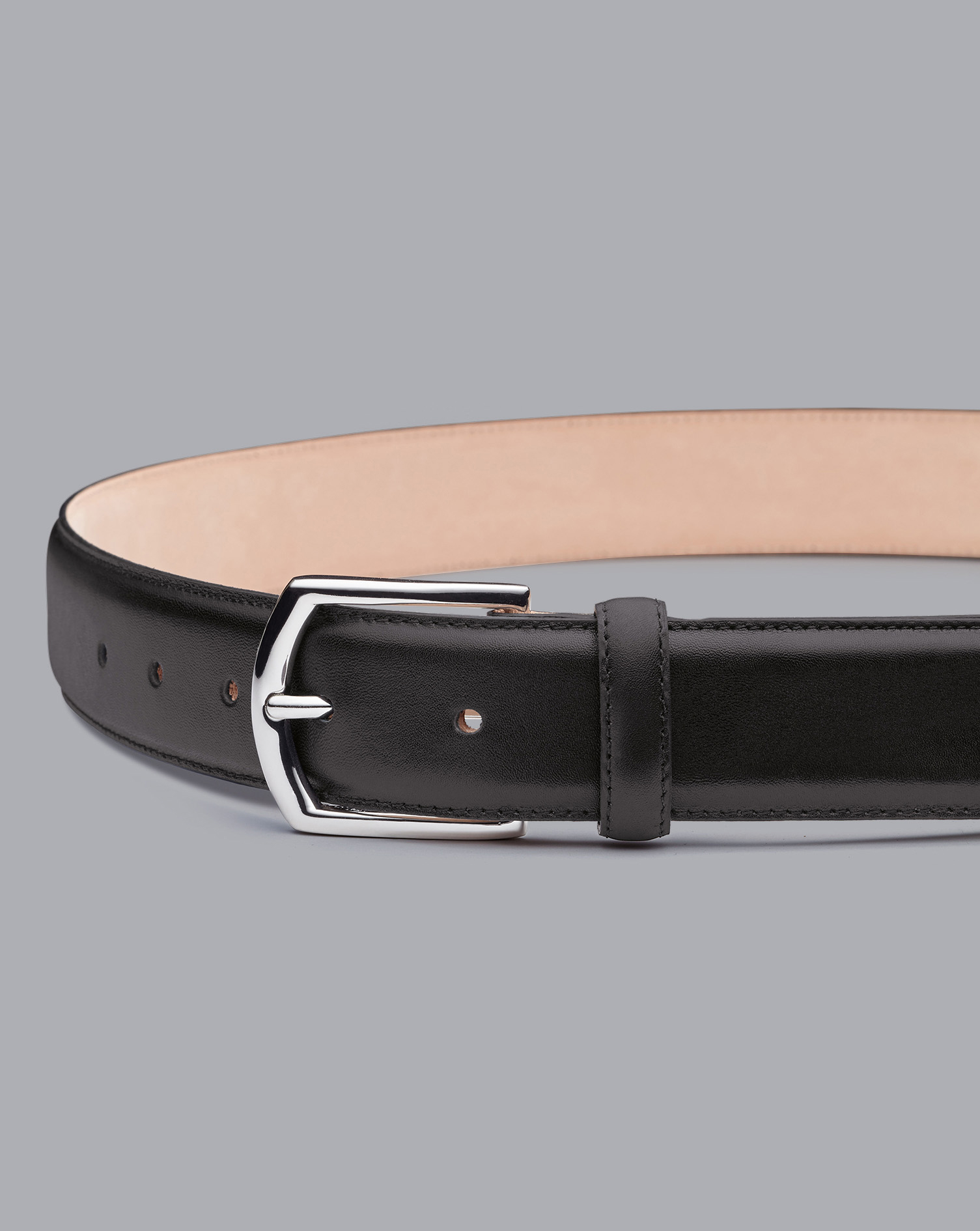 Made In England Leather Formal Belt - Black Size 34
