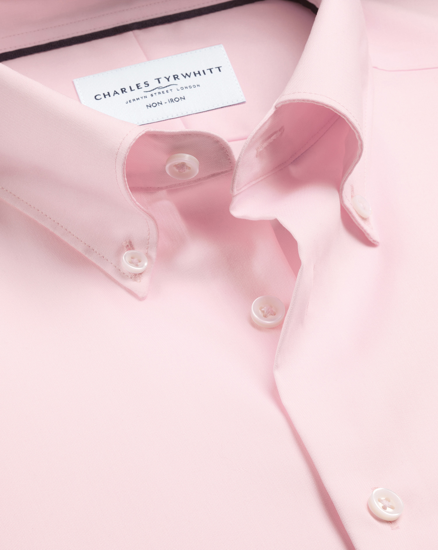 Non-Iron Stretch Pinpoint Oxford Shirt – Light Pink | Charles