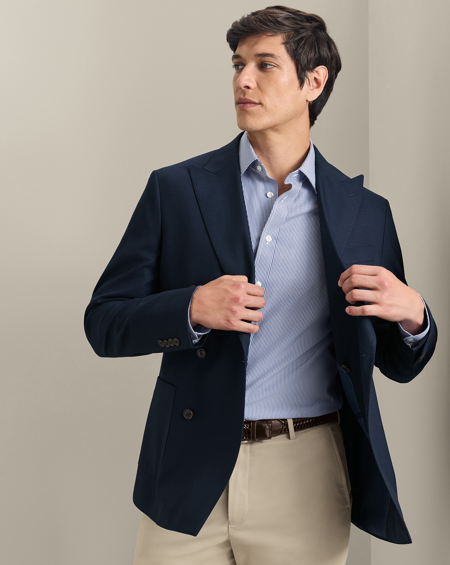 Men's Charles Tyrwhitt Double Breasted Proper Blazer â Navy - Blue Size 46R Wool