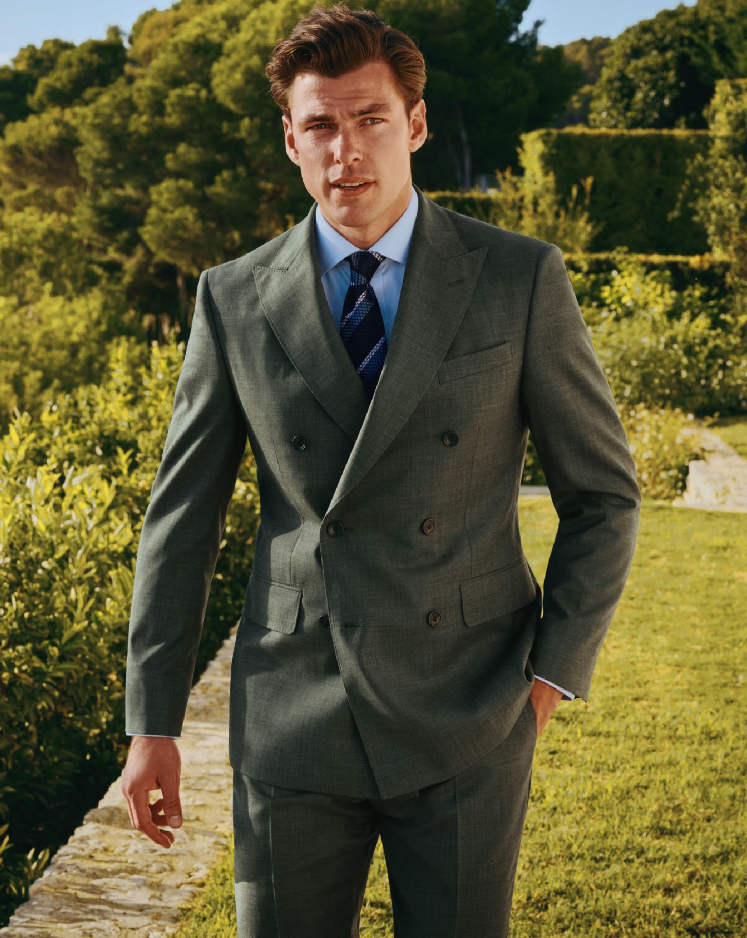 スーツ ADAMSON HOMME Double Breasted Suit Green ADAMSON HOMME Double Breasted Suit Green