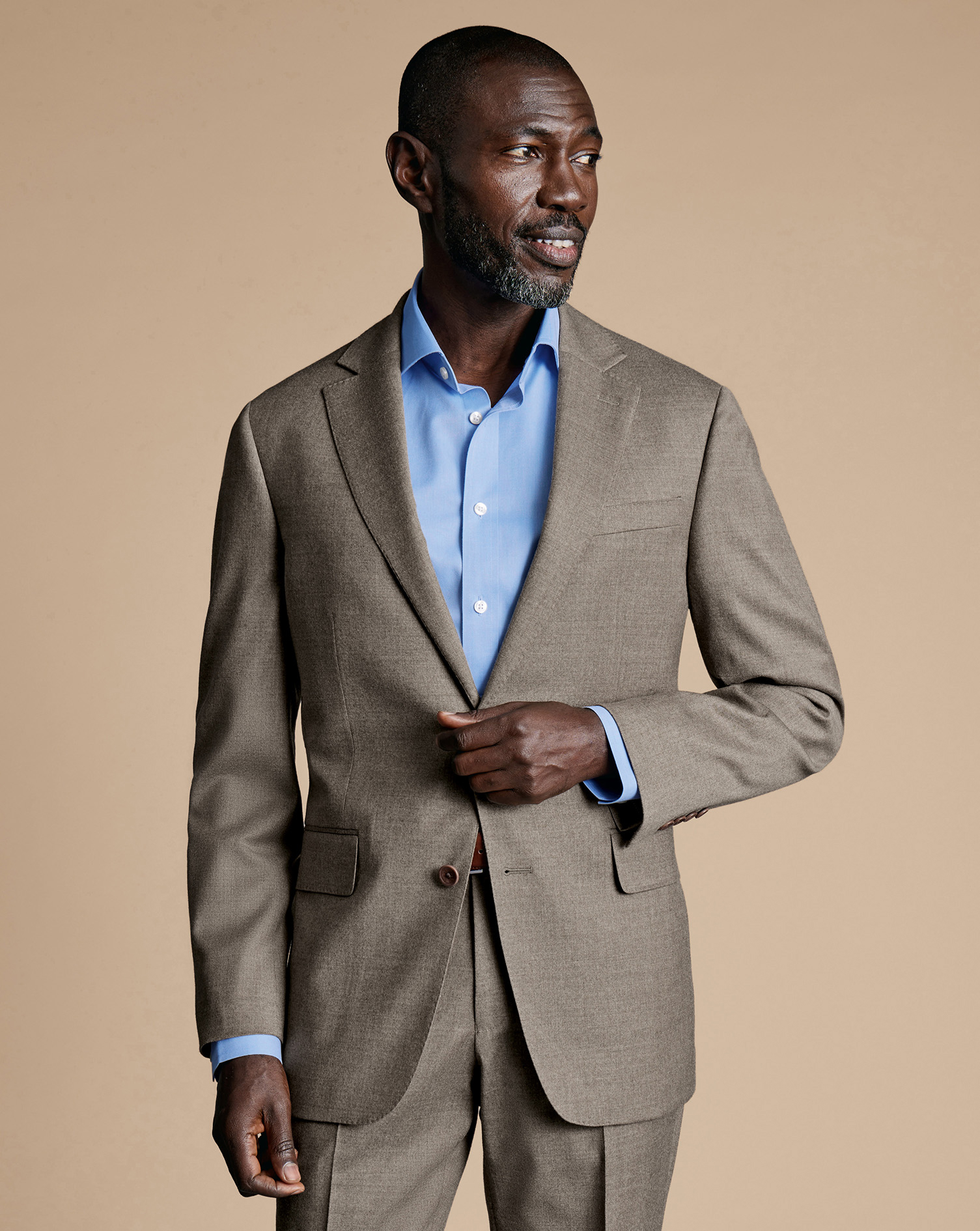 Charles Tyrwhitt Men's  Italian Twill Suit Na Jacket In Neutral