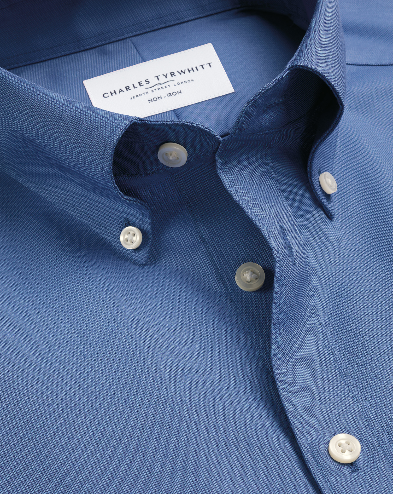 Non-Iron Stretch Oxford Shirt - Cornflower Blue | Charles Tyrwhitt US