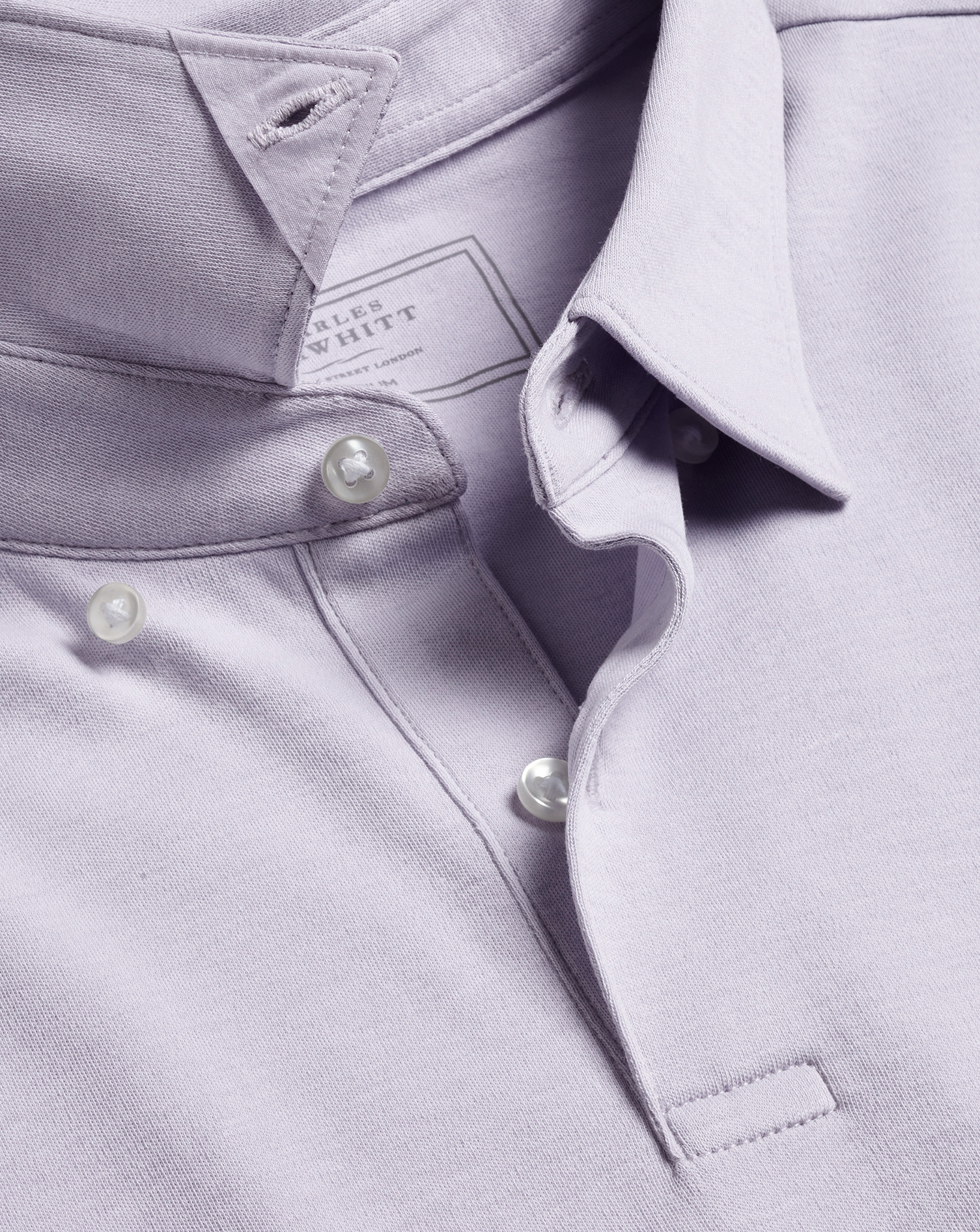 Men's Charles Tyrwhitt Combed Polo Shirt - Lilac Purple Size XXL Cotton
