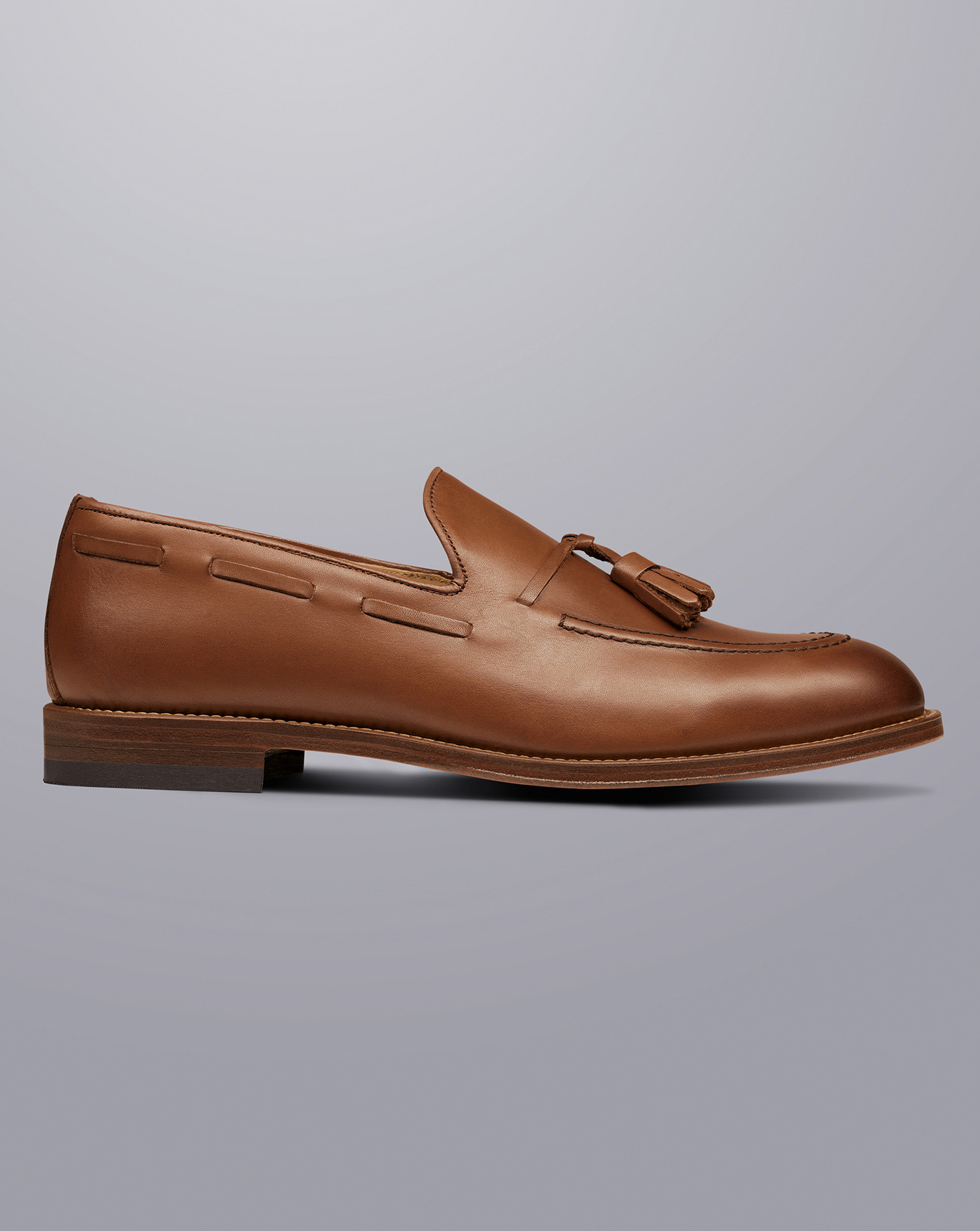 Men's Charles Tyrwhitt Leather Tassel Loafers - Walnut Brown Size 9
