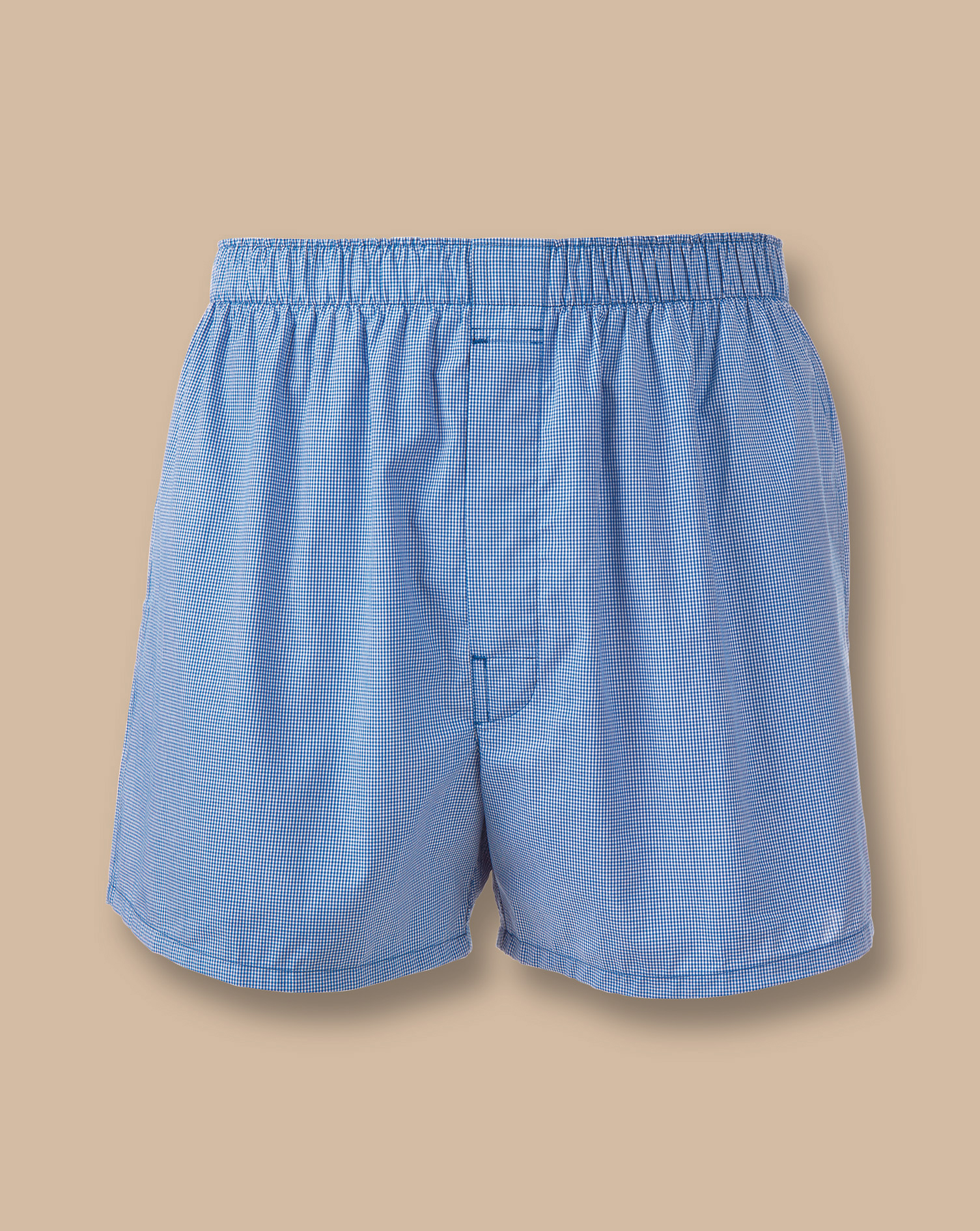 Men's Charles Tyrwhitt Micro Grid Woven Boxers - Royal Blue Size Large Cotton
