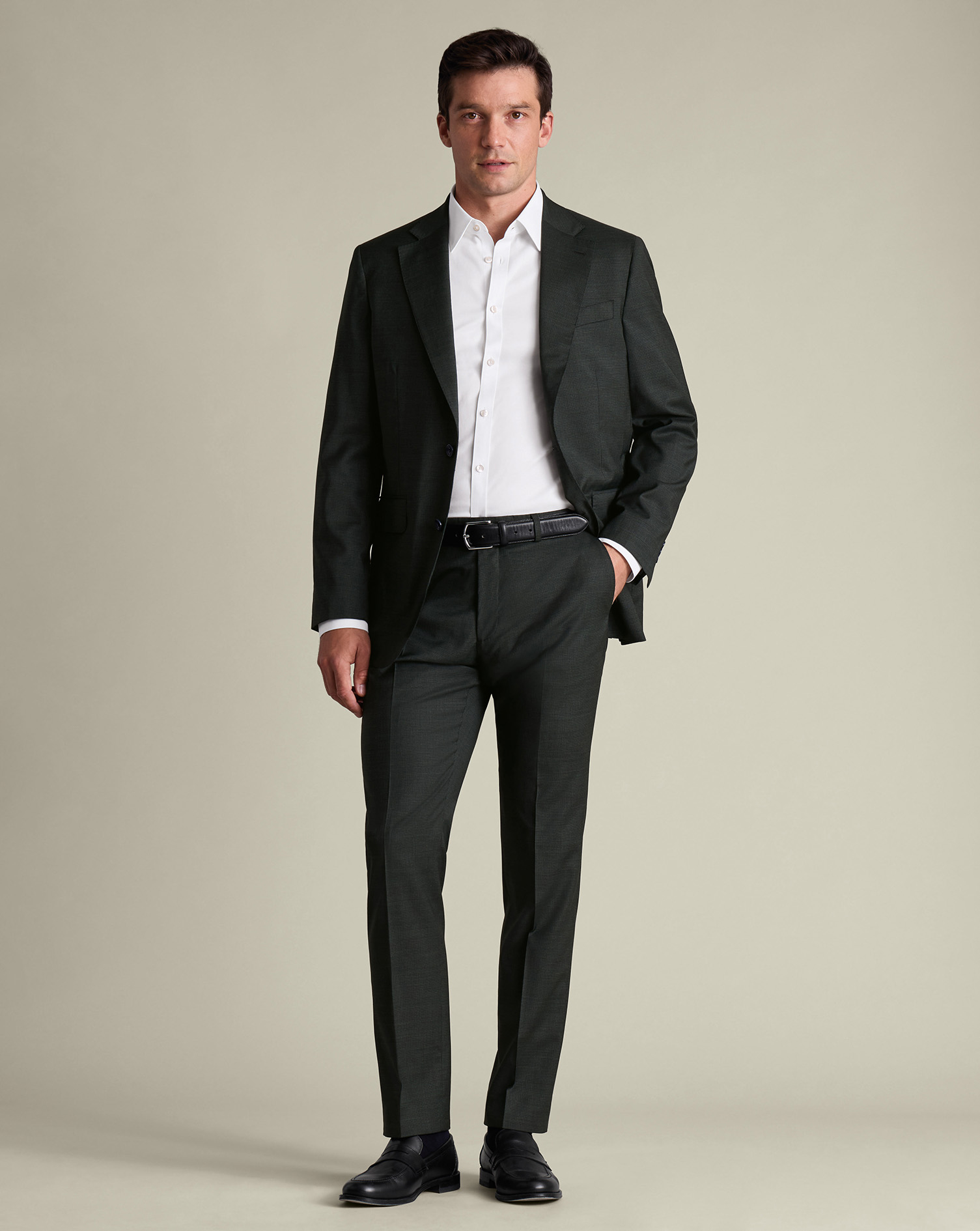 Italian Puppytooth Suit - Forest Green