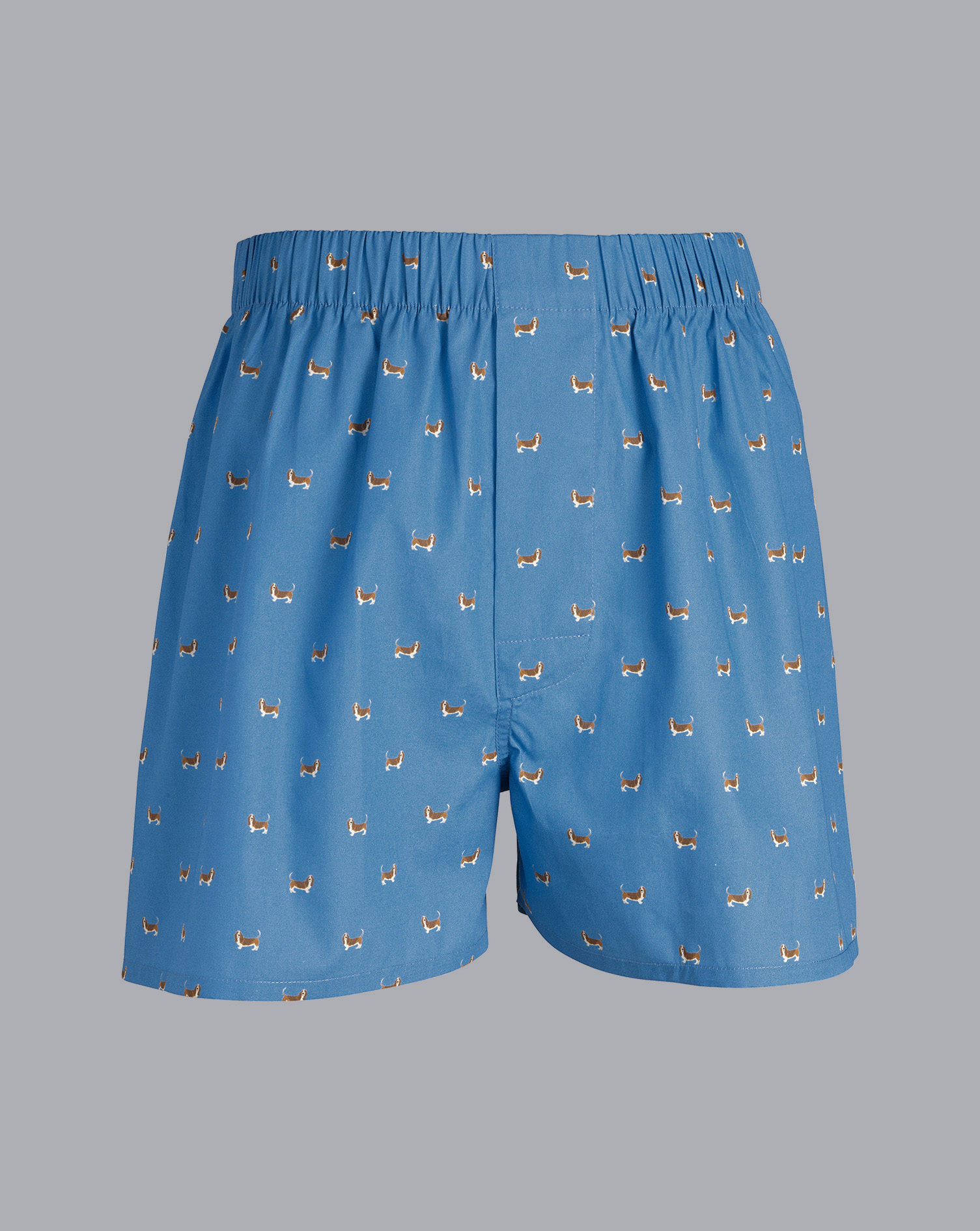 Men's Charles Tyrwhitt Basset Hound Woven Boxers - Ocean Blue Size XXL Cotton
