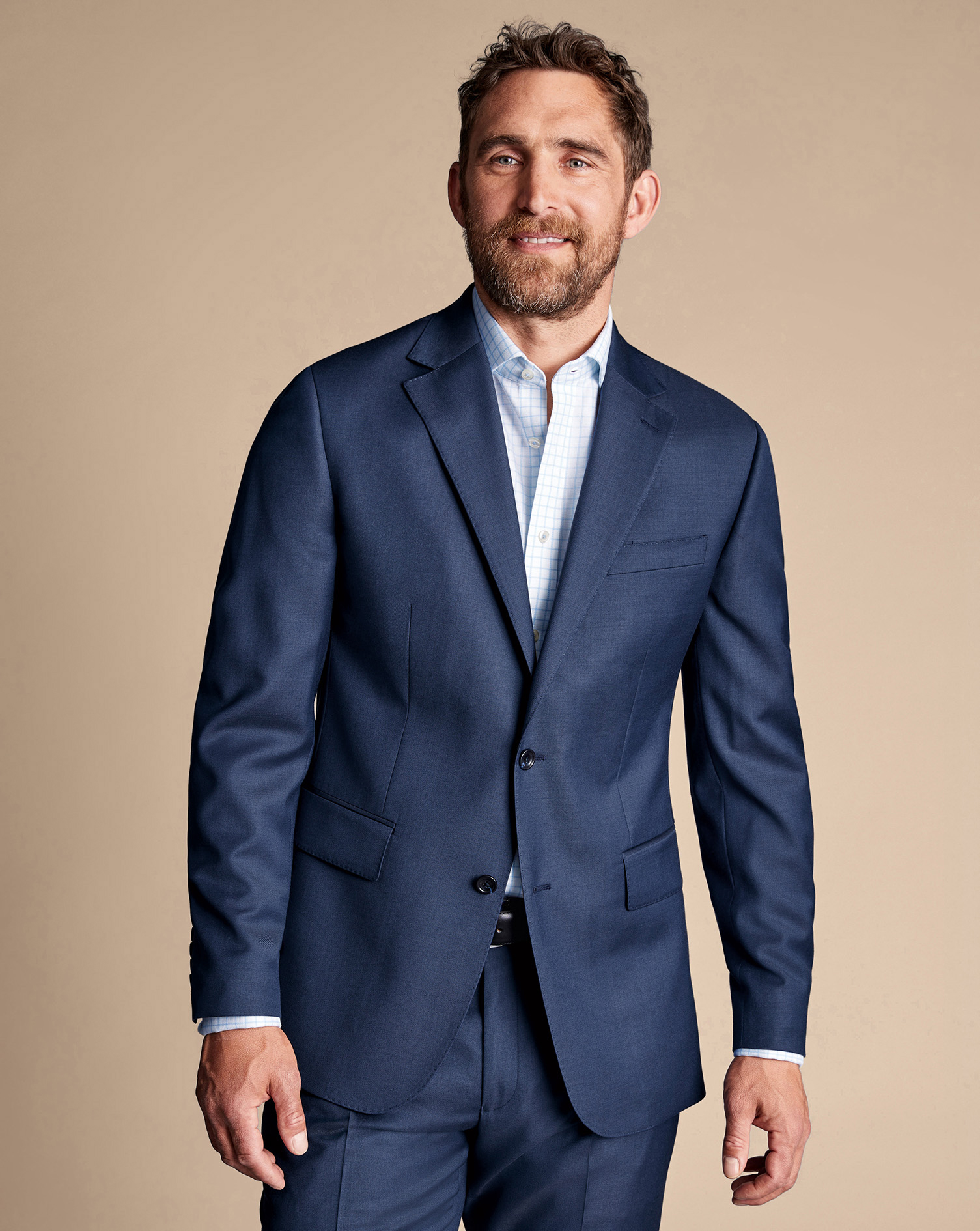Charles Tyrwhitt Men's  Natural Stretch Twill Suit Na Jacket In Blue