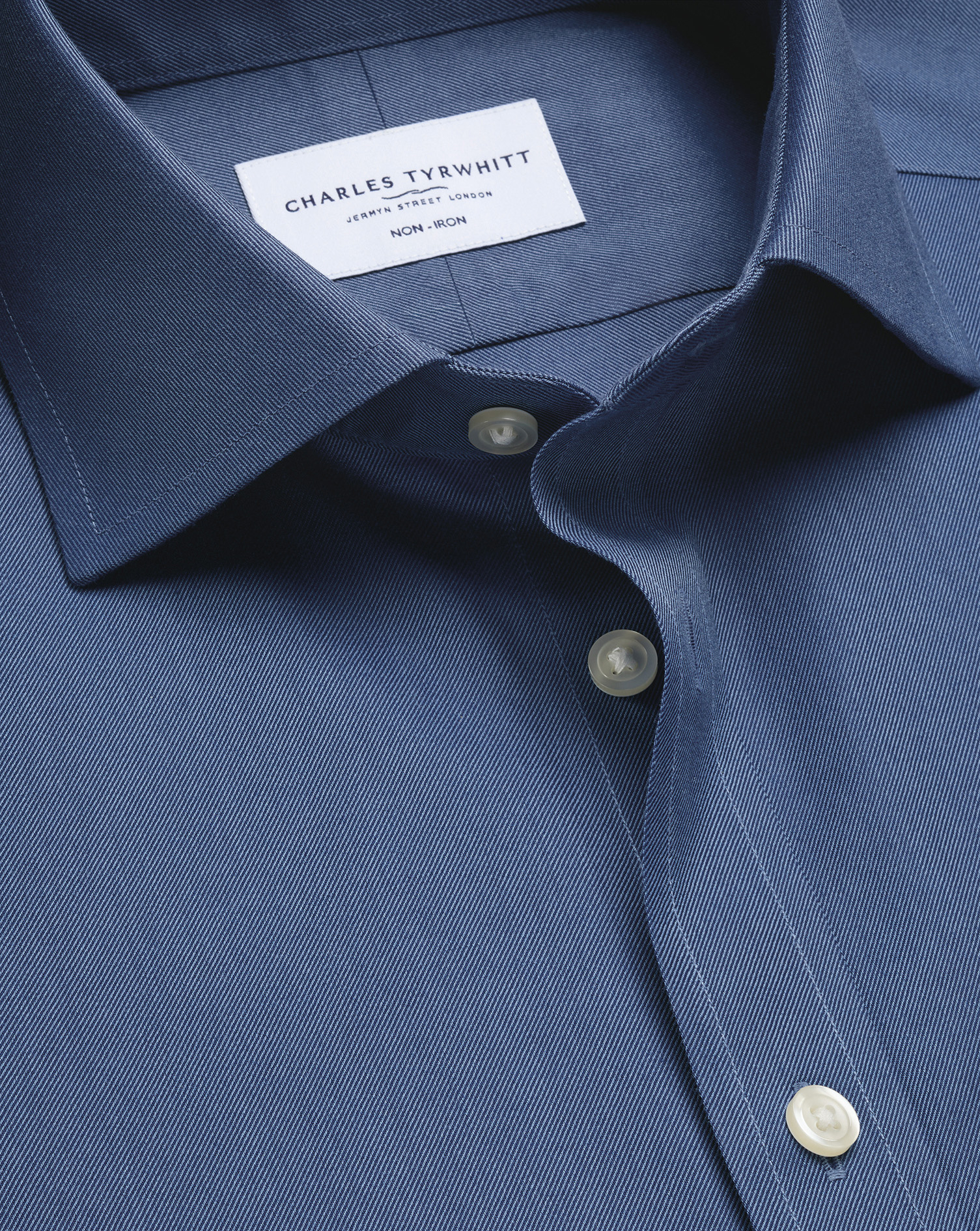 Non-Iron Twill Shirt - Denim Blue | Charles Tyrwhitt US