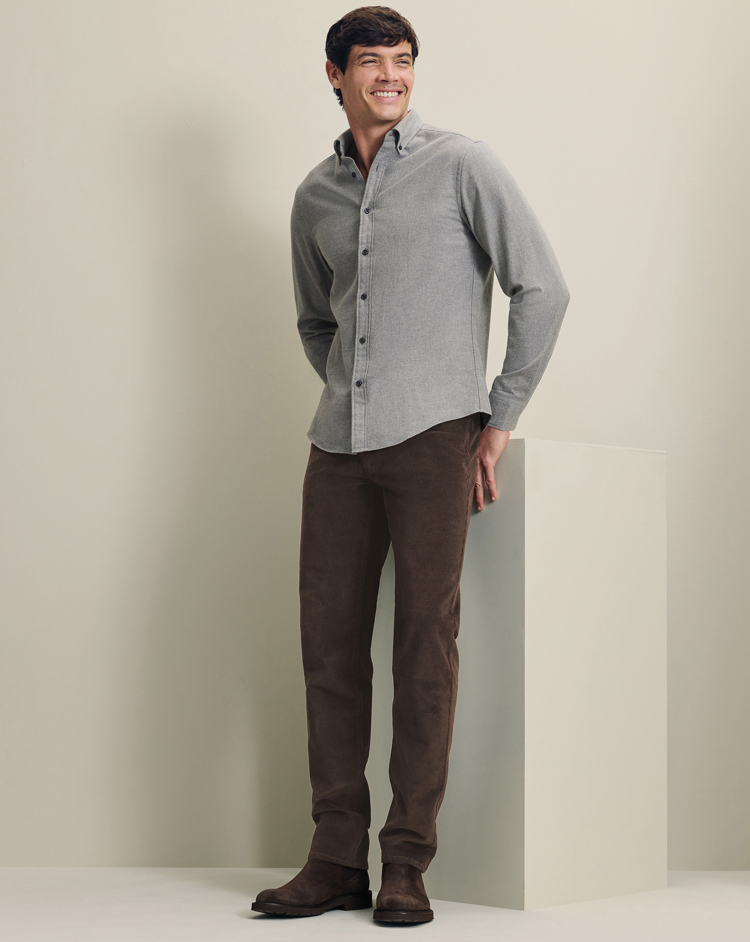 Corduroy 5 Pocket Trousers - Chocolate, 32/30 by Charles Tyrwhitt