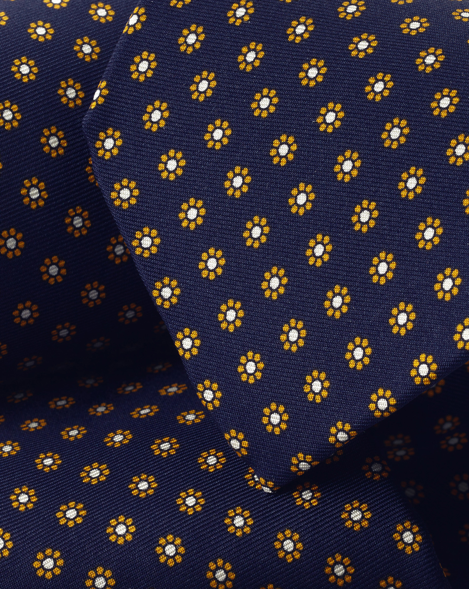 Men's Charles Tyrwhitt Mini Floral Print Tie - French Blue Silk
