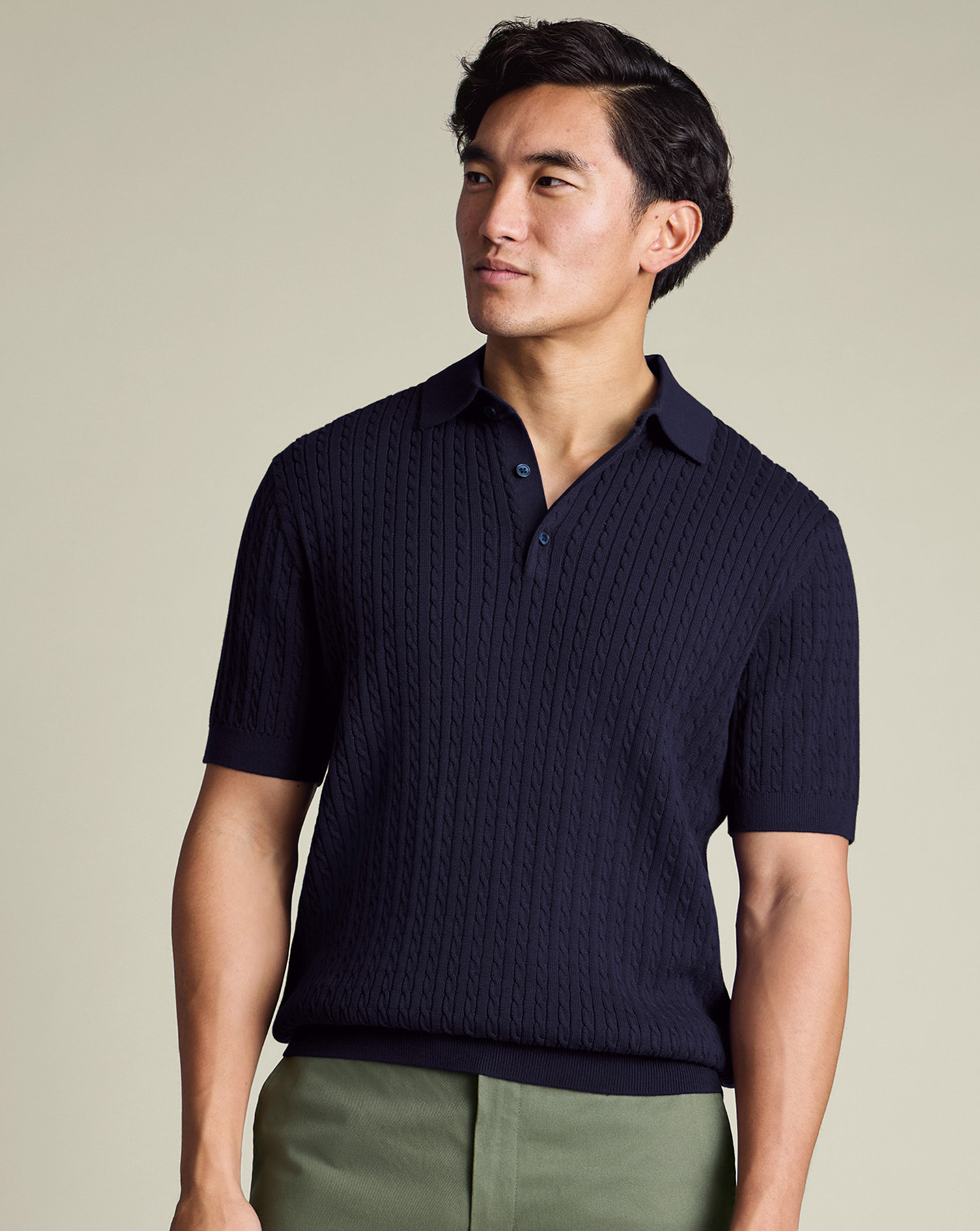 トップス EGONLAB KN002B KNIT POLO-SHIRT NAVY BLUE PLAIN KNIT POLO SHIRT - Navy blue | ZARA United States