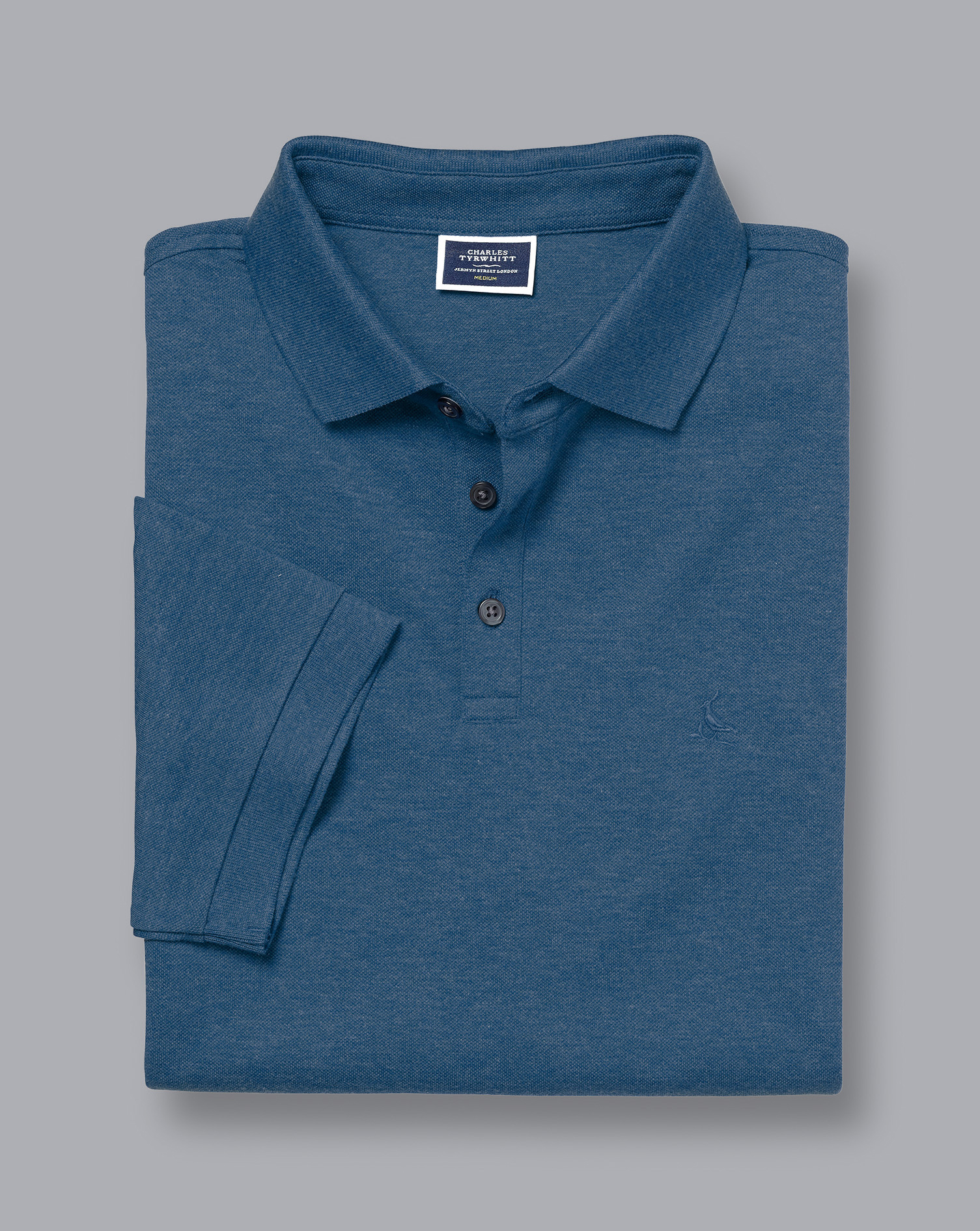 Charles Tyrwhitt Tyrwhitt Pique Cotton Polo Shirt In Blue