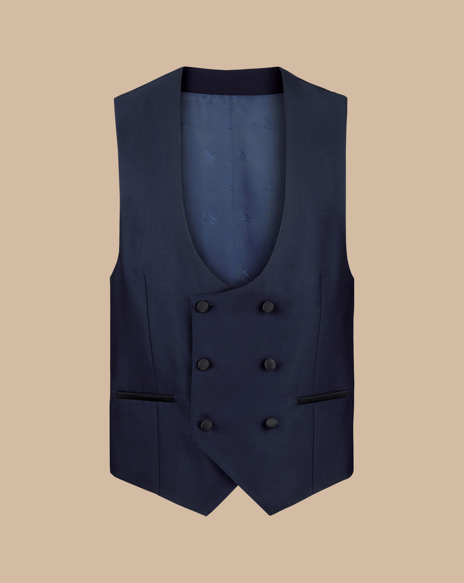 Men's Charles Tyrwhitt Dinner Suit Waistcoat - Dark Navy Blue Size w40 Wool
